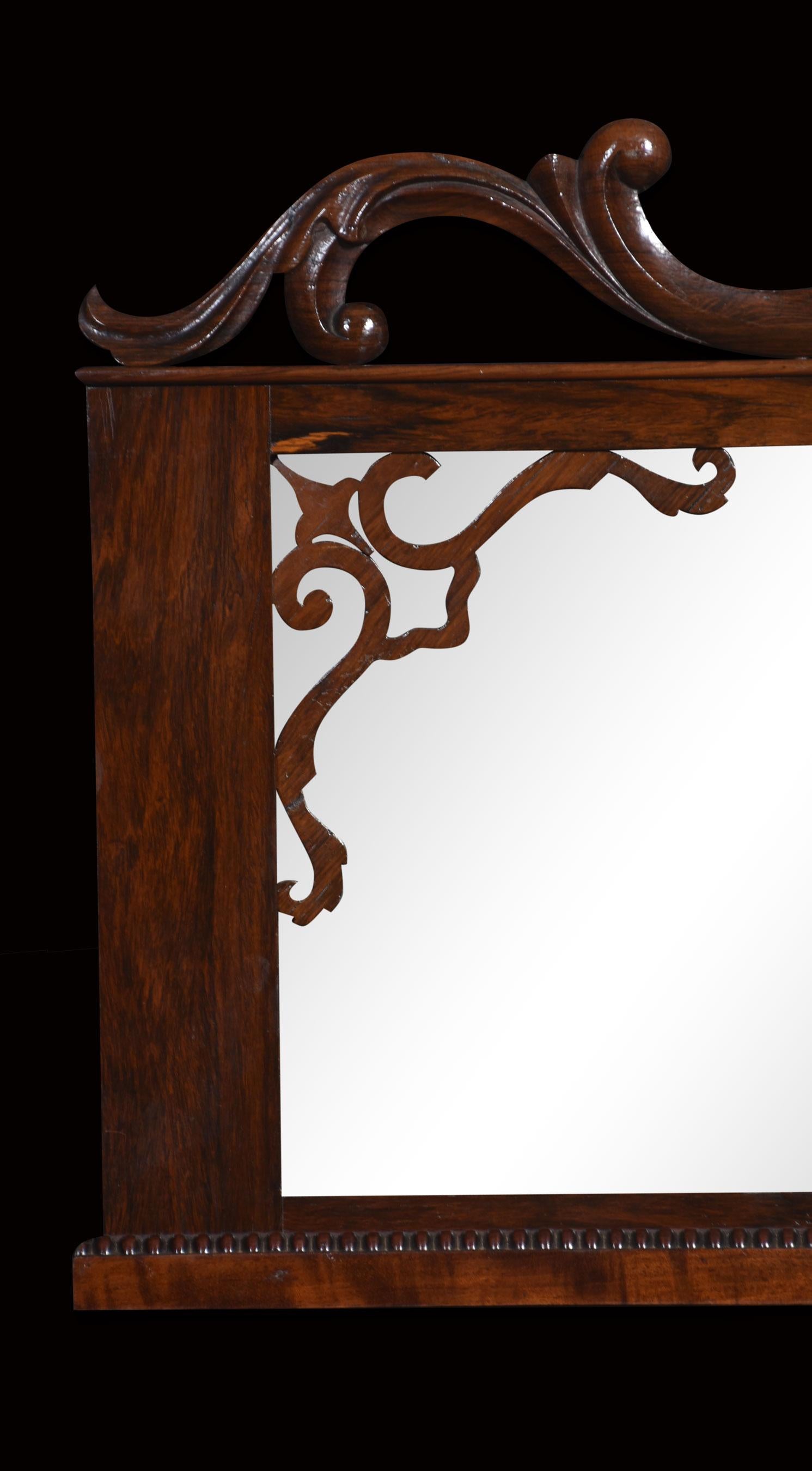 British Carved over-mantle wall mirror For Sale
