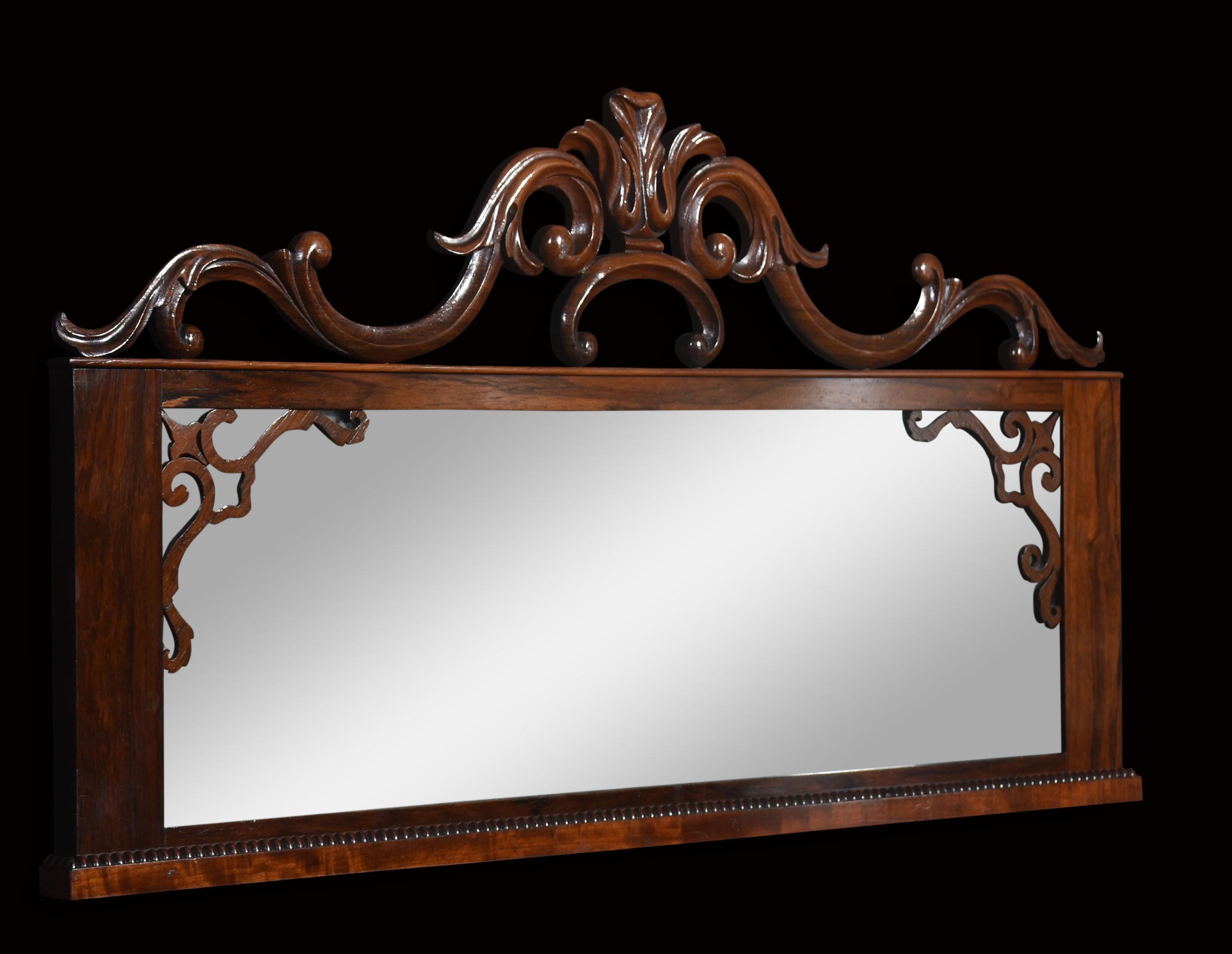 Carved over-mantle wall mirror In Good Condition For Sale In Cheshire, GB