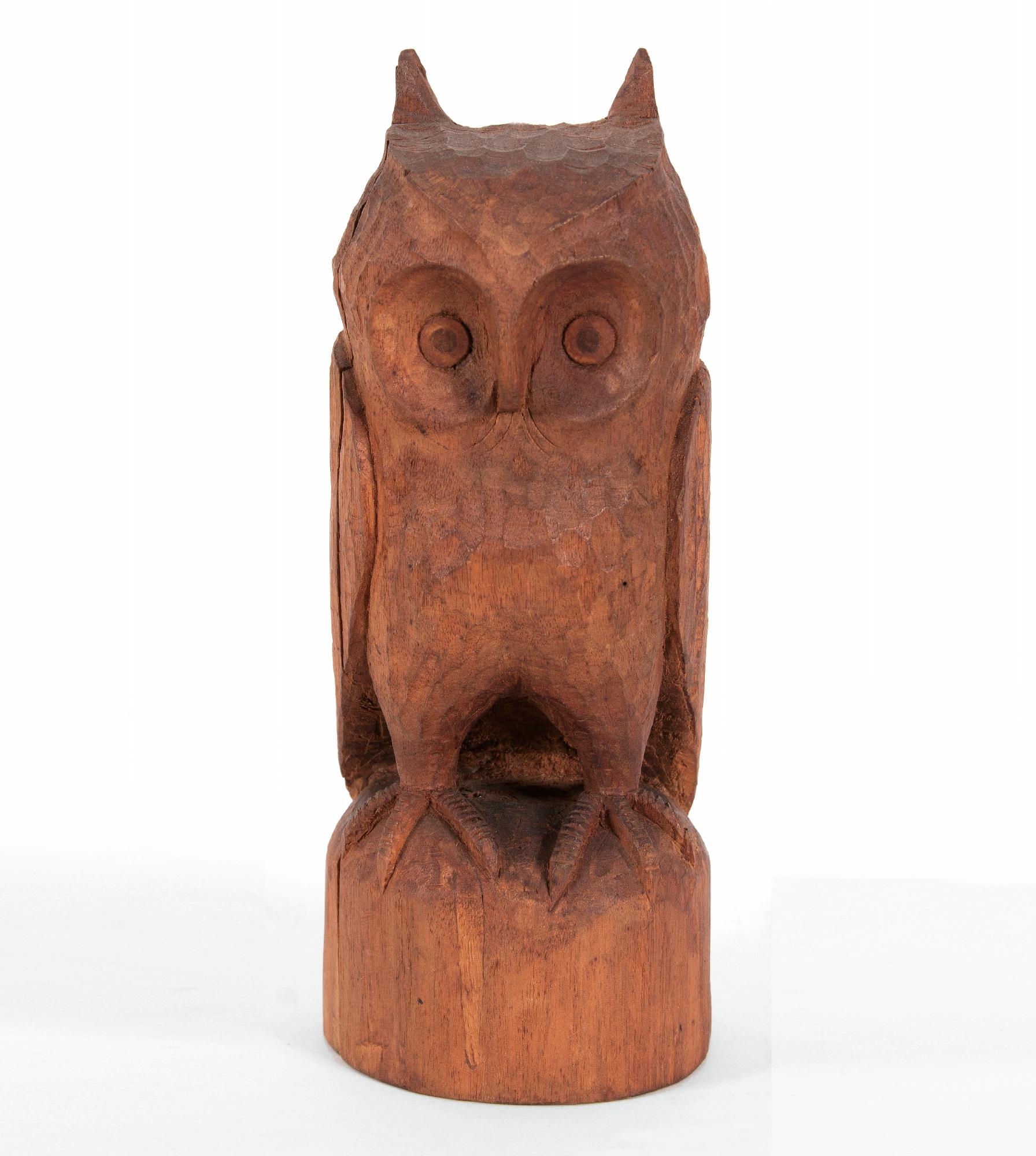 Américain Hibou sculpté par Henry Winter, Setauket, New York, vers 1920-1930 en vente