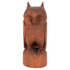 Búho tallado por Henry Winter, Setauket, Nueva York ca 1920-1930