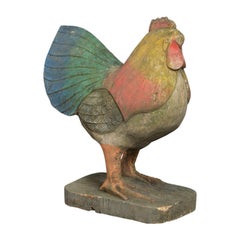 Carved Painted Model Chicken