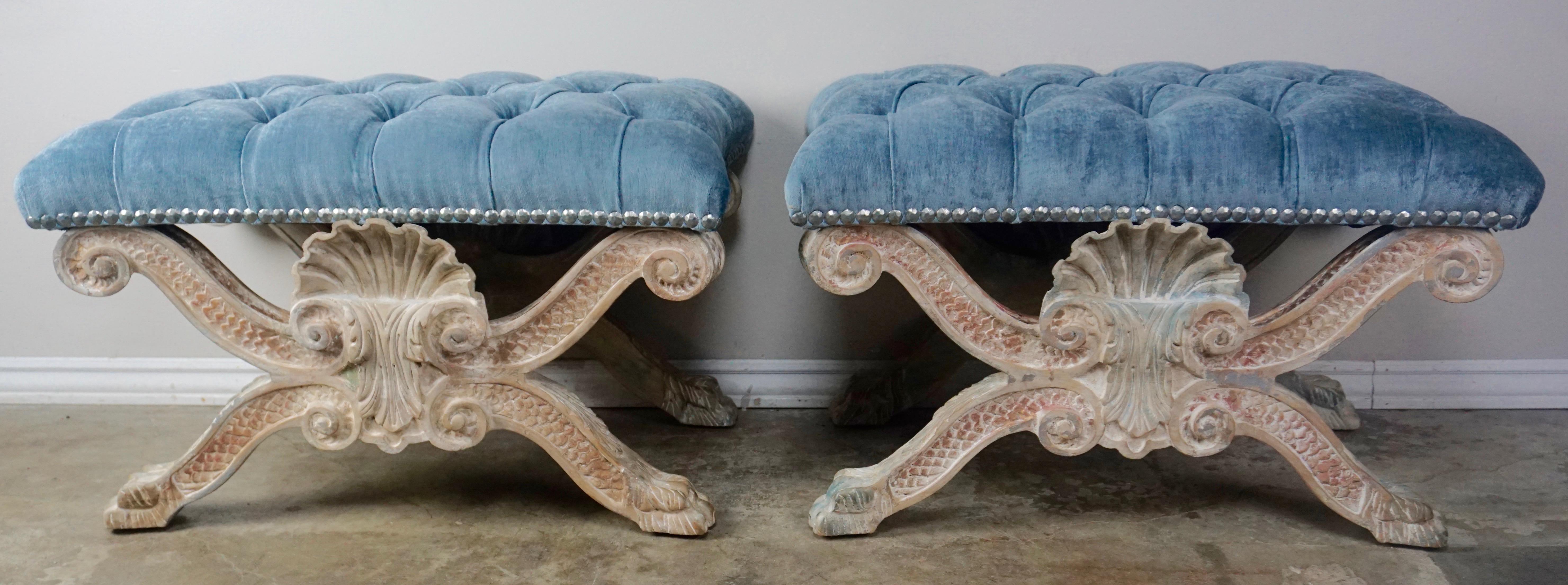 Pair of finely carved 