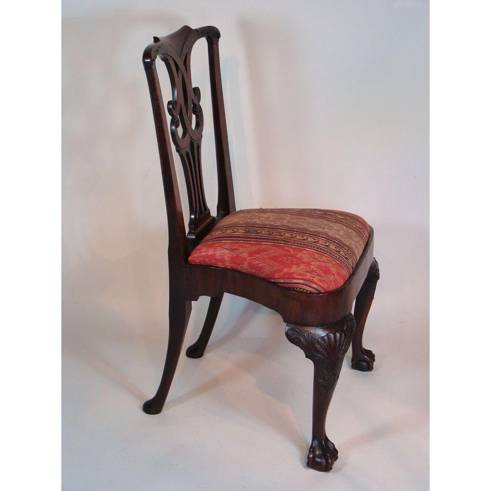 Pair carved Chippendale period side chairs 4