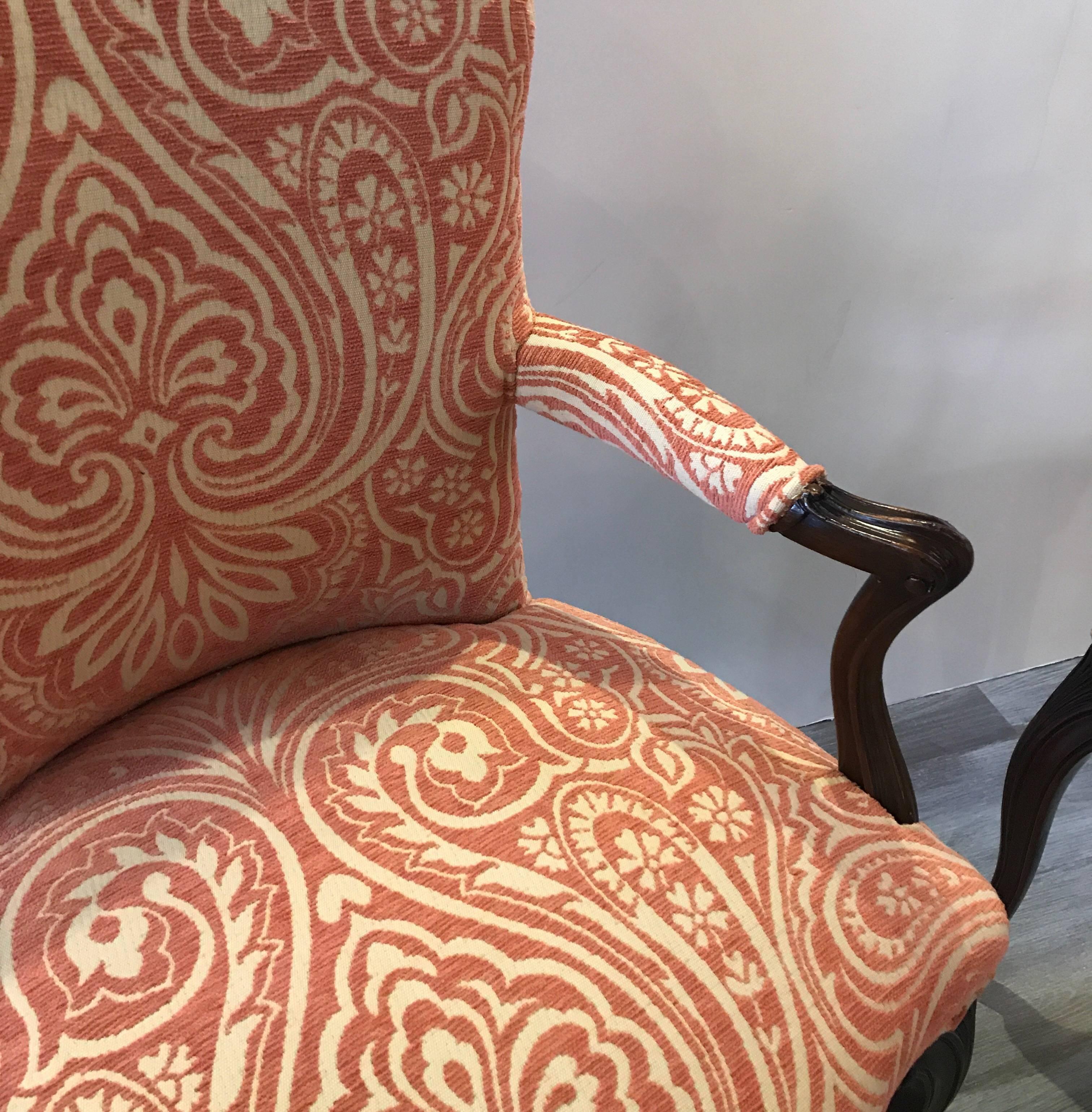 Carved Pair of Mahogany Accent Chairs 2