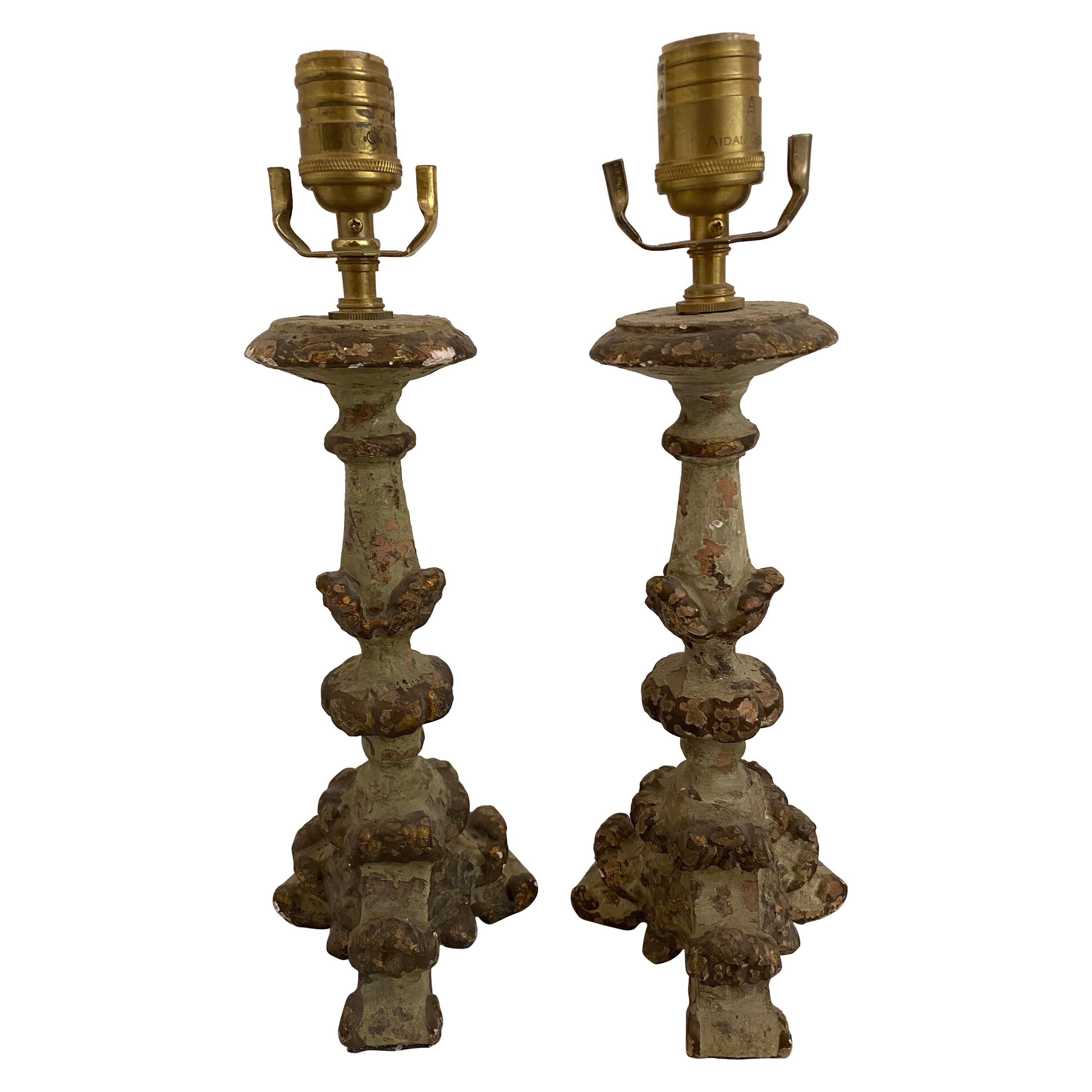 Carved Pair of Sconces