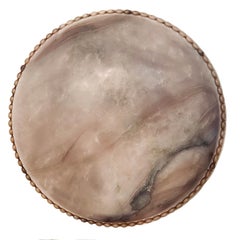 Carved Pale Pink Alabaster Light Fixture