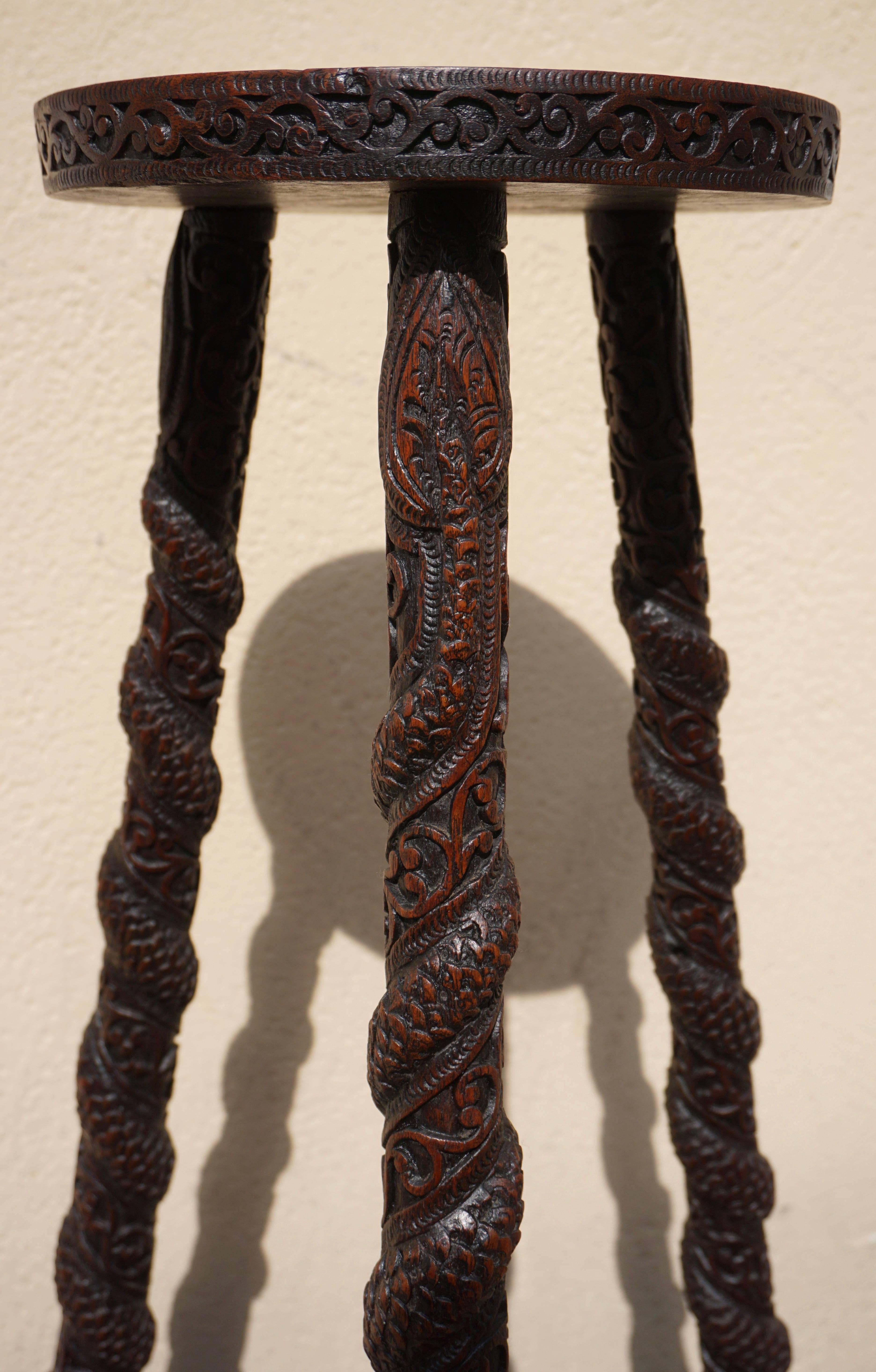 Carved Pedestal Table, India 3