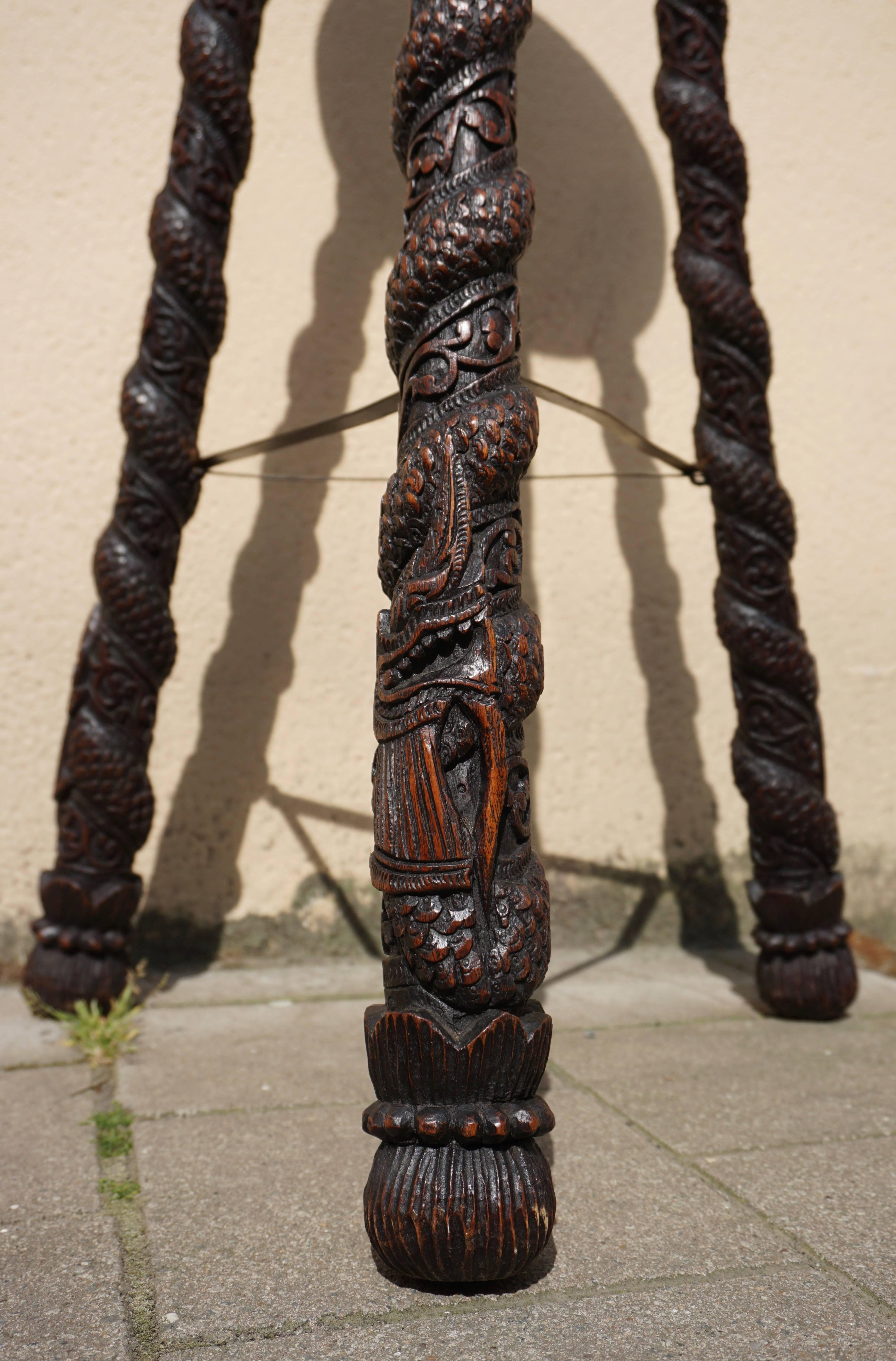 Carved Pedestal Table, India 5