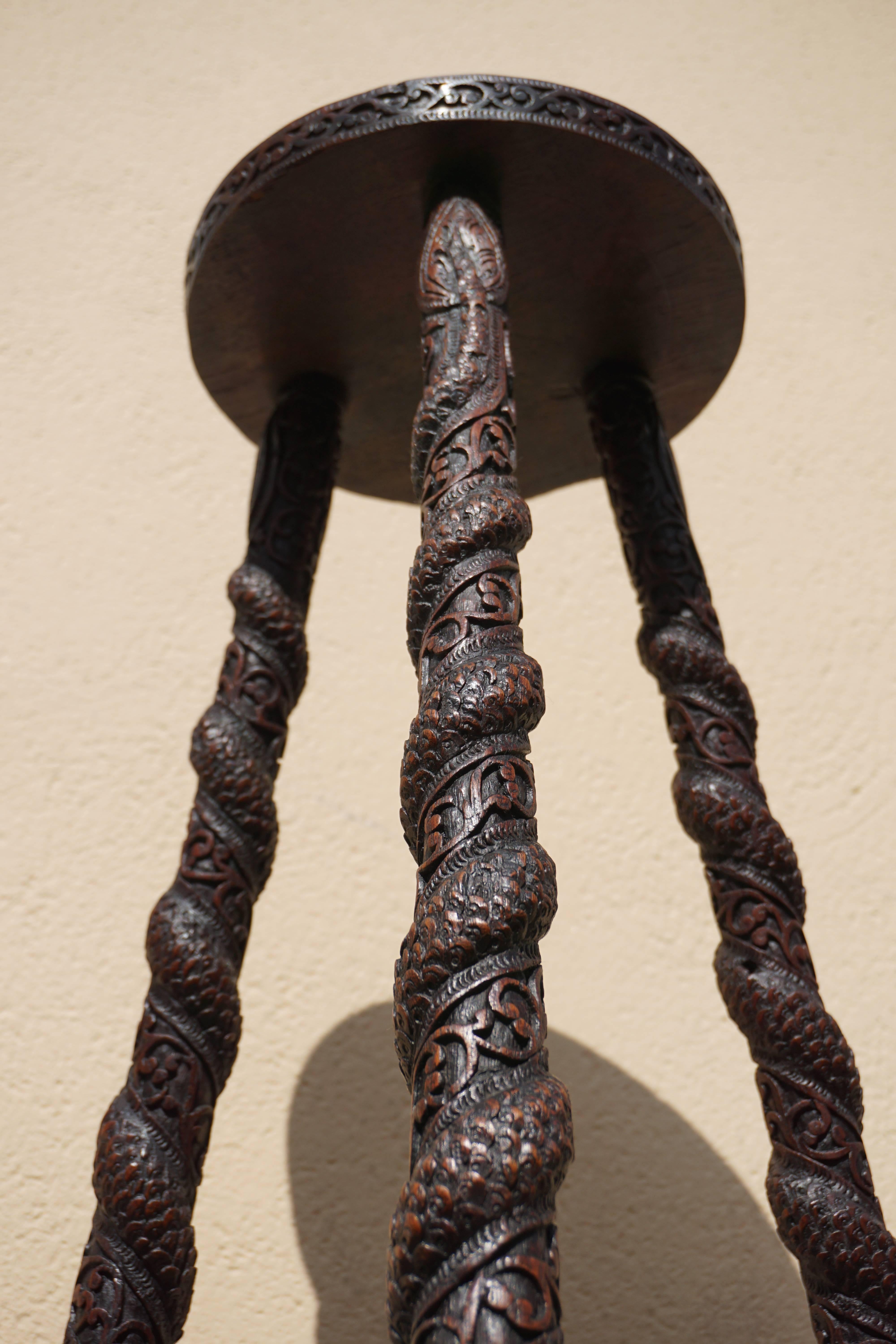 Carved Pedestal Table, India 6