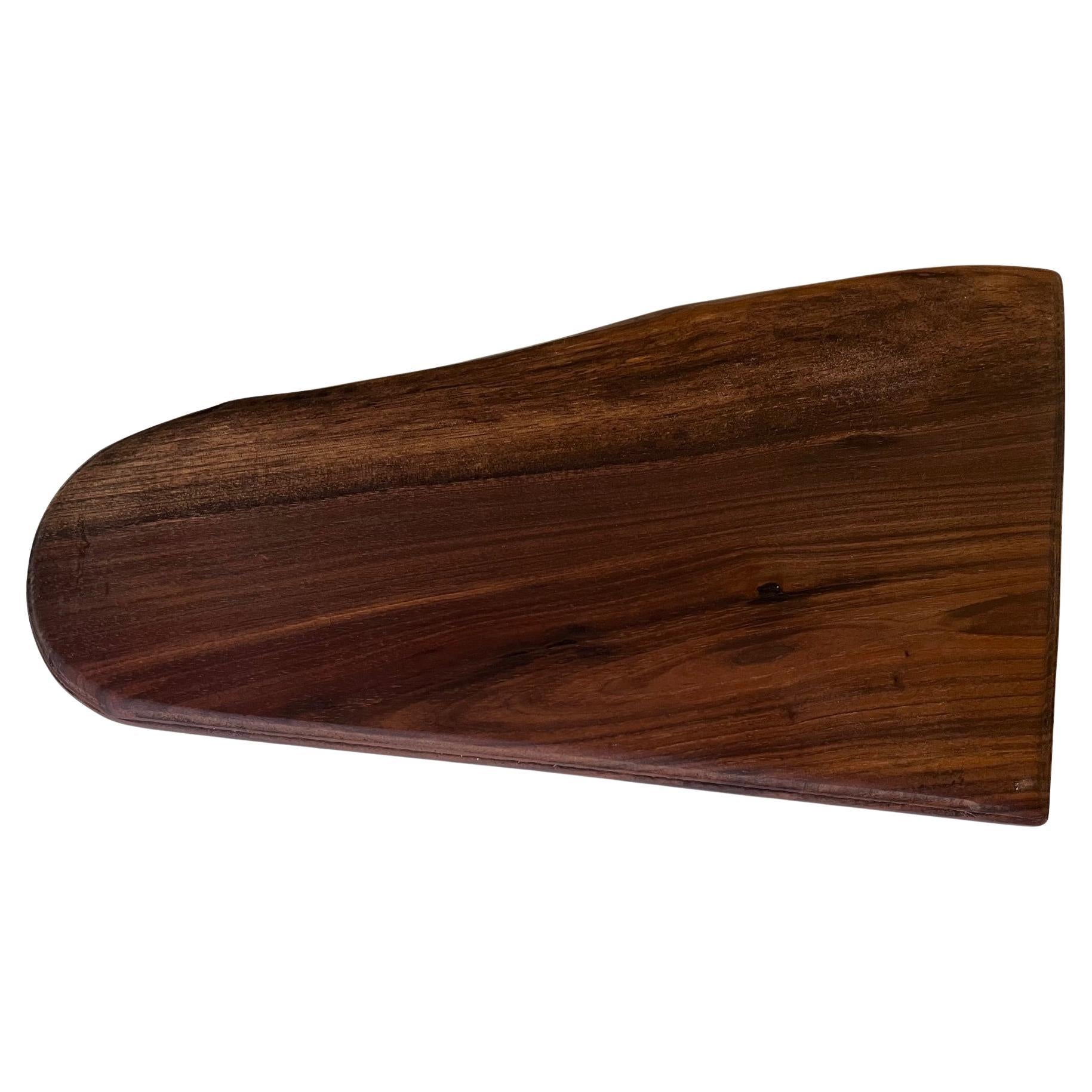 Carved Pennsylvania Primitive Walnut Free Form Charcuterie or Cutting Board