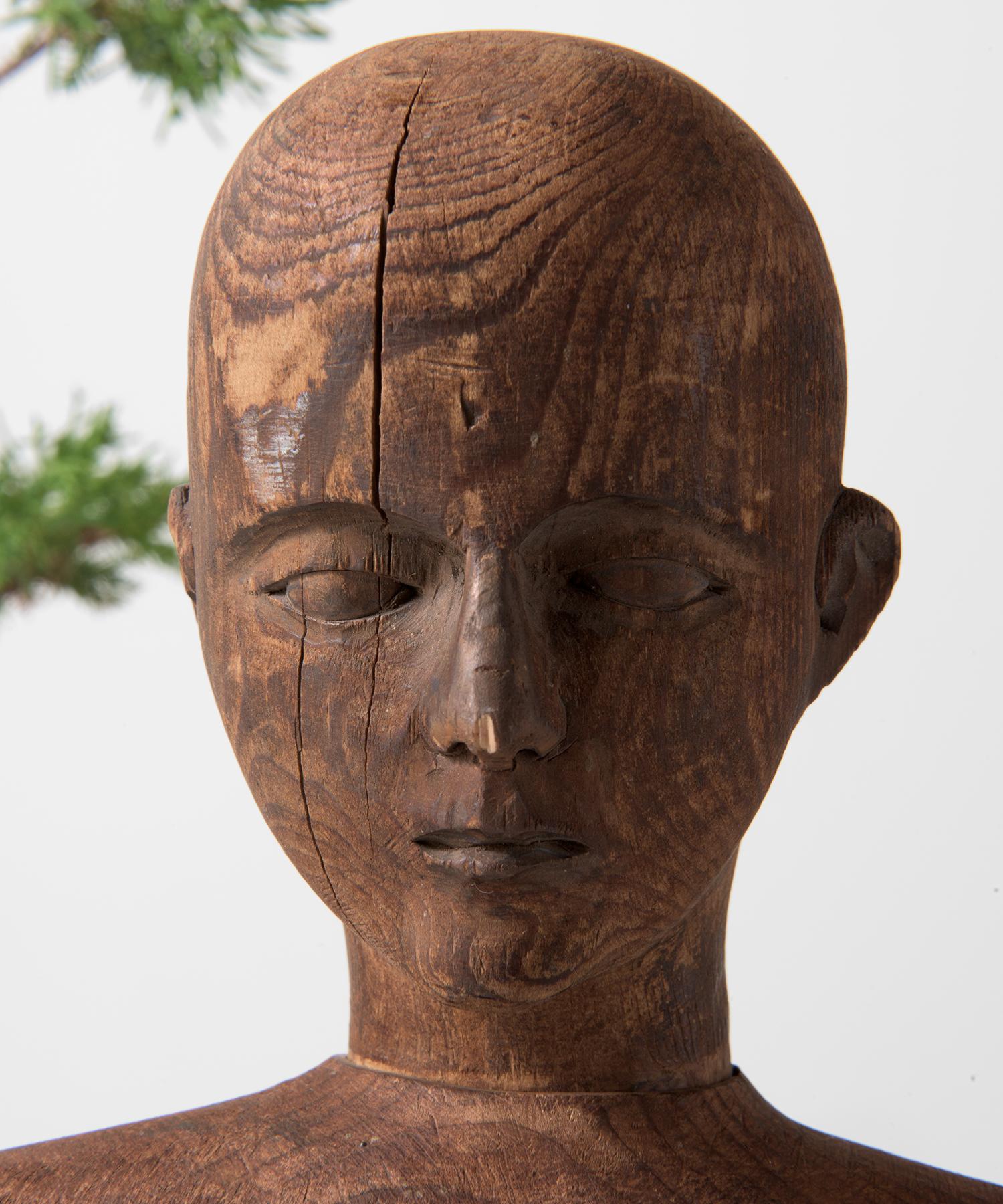 19th Century Carved Pine Artist Model, France, circa 1880 For Sale