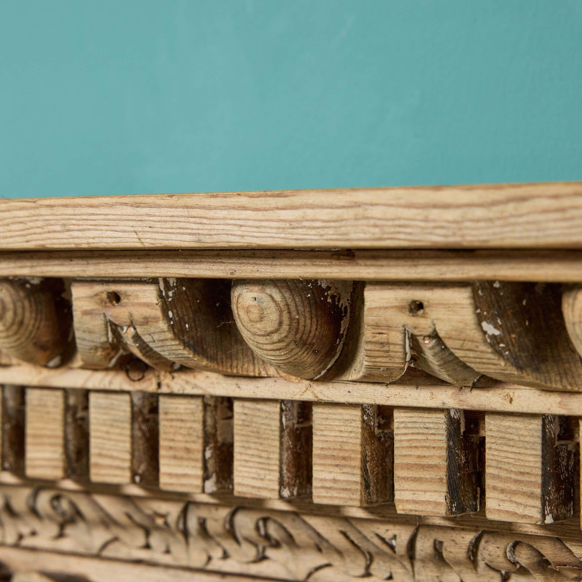 A George III Carved Pine Chimneypiece Mantel For Sale 1