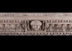 Carved Pine Fireplace, George III Style, English, 19th Century Design