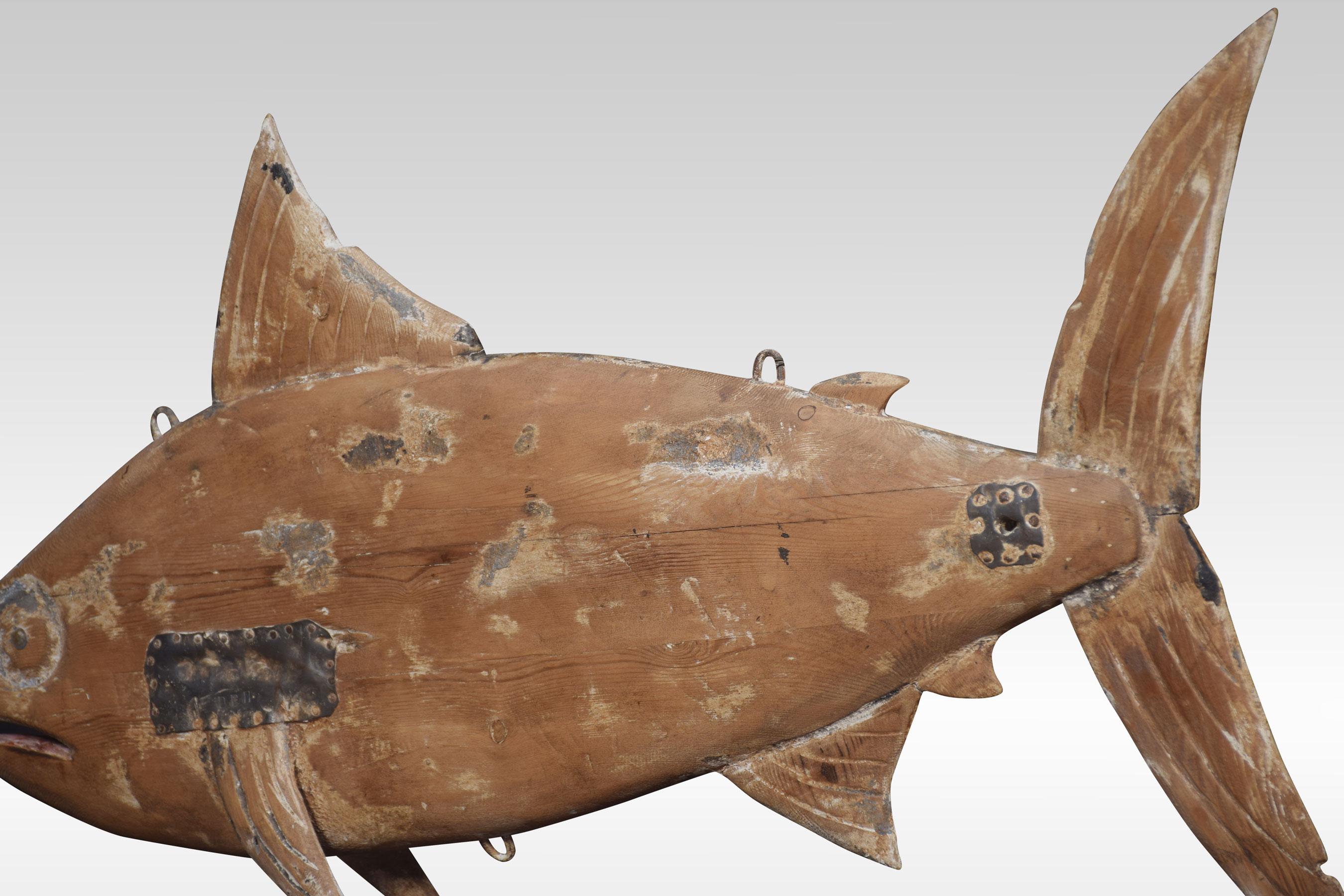 Carved Pine Fish Shop Sign For Sale 4