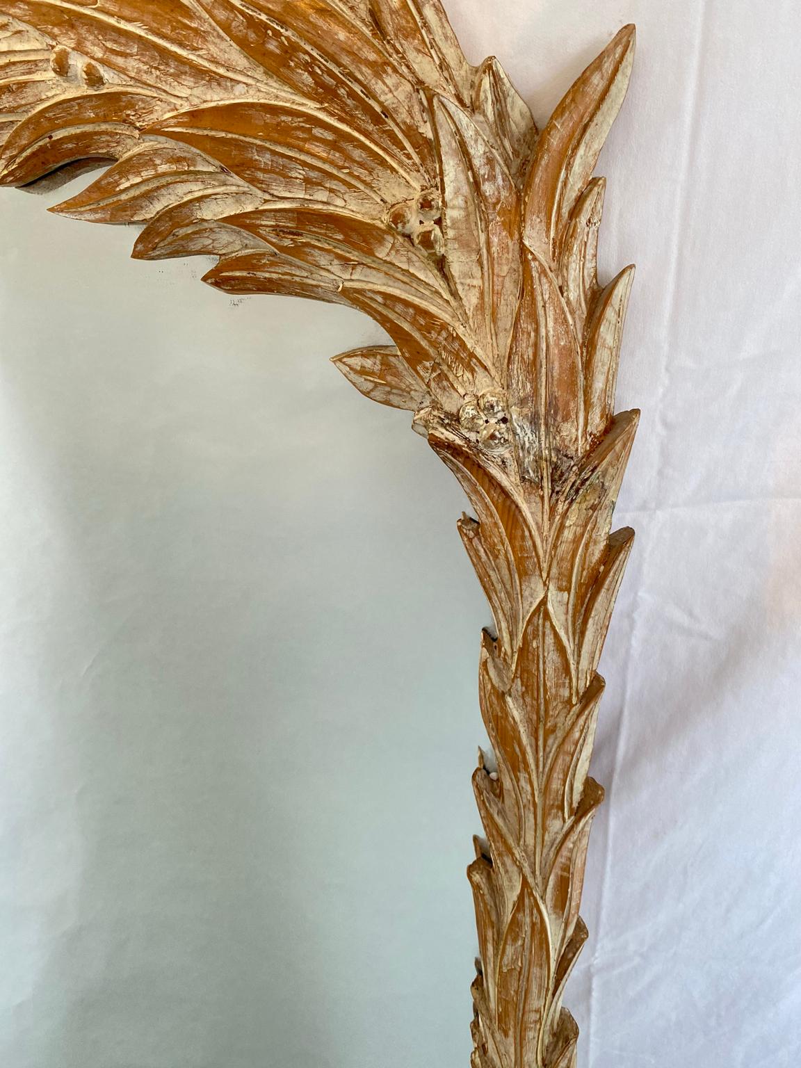 Carved Pine Foliate Mirror For Sale 1