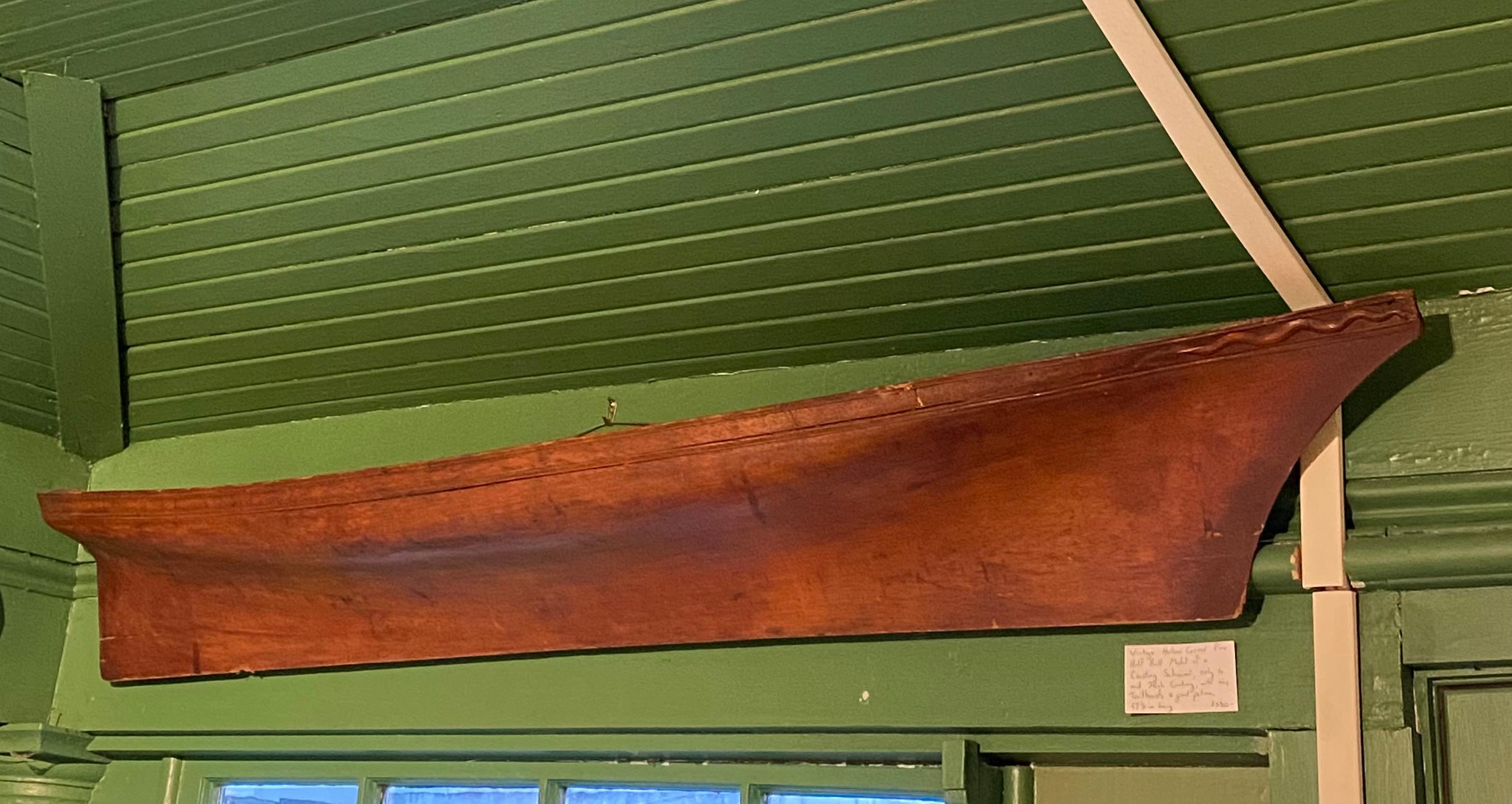 Carved Pine Half Hull Model of a Coasting Schooner For Sale 1