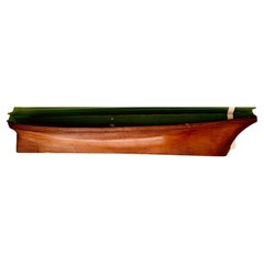 Used Carved Pine Half Hull Model of a Coasting Schooner