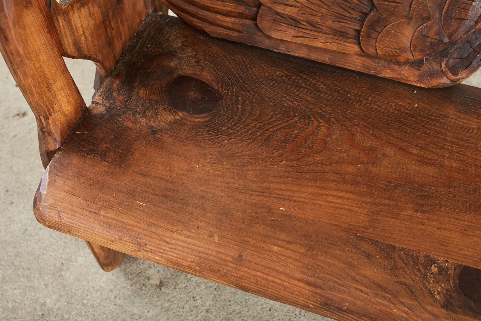 Carved Pine Swan Bench Mexican Folk Art Sculpture For Sale at 1stDibs ...