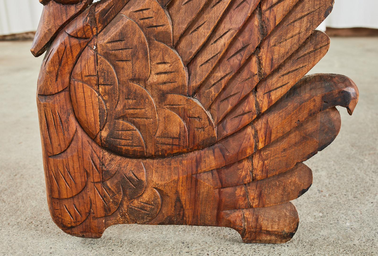 Carved Pine Swan Bench Mexican Folk Art Sculpture For Sale at 1stDibs ...