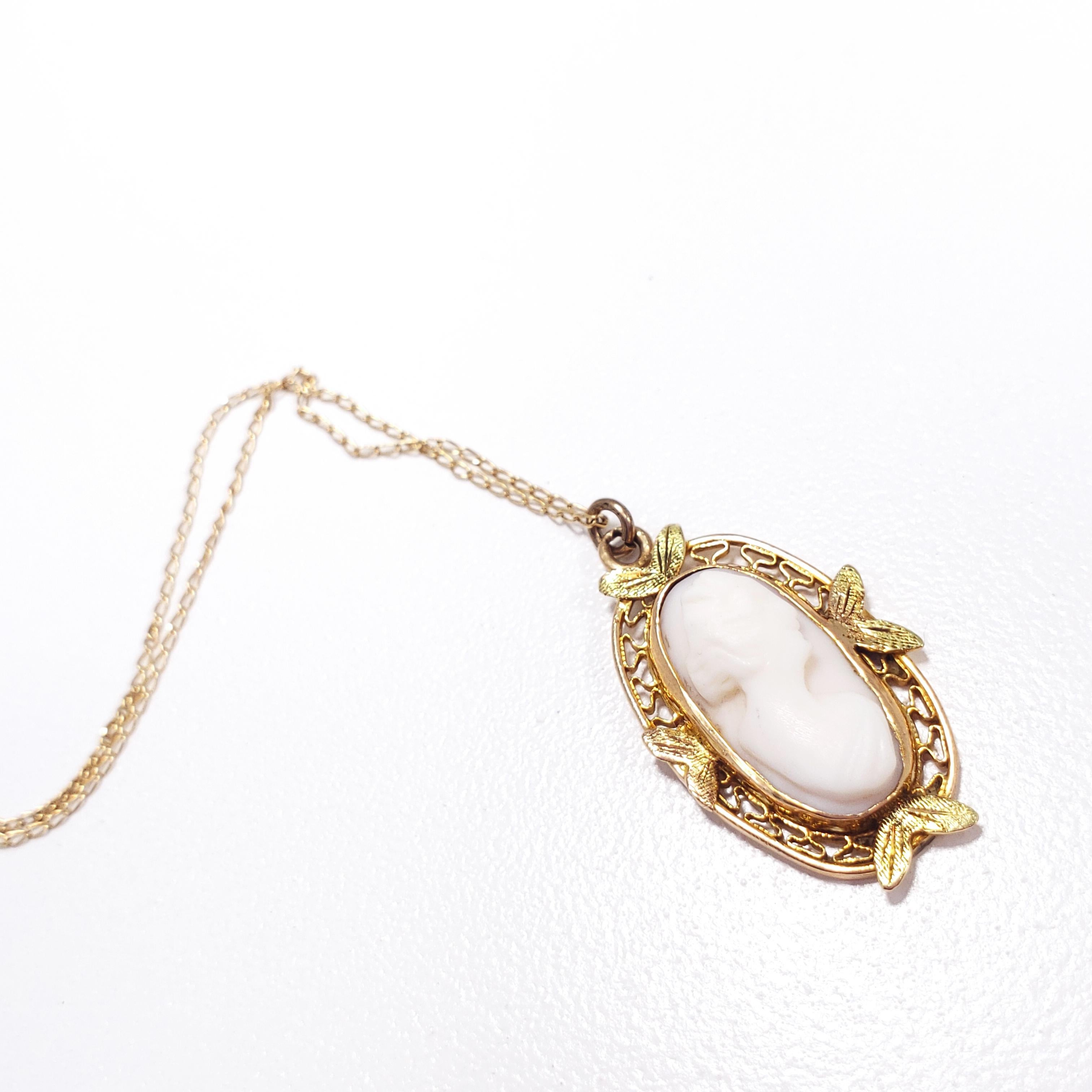pink cameo necklace