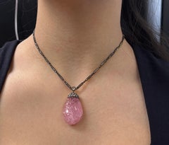 Carved Pink Tourmaline Necklace