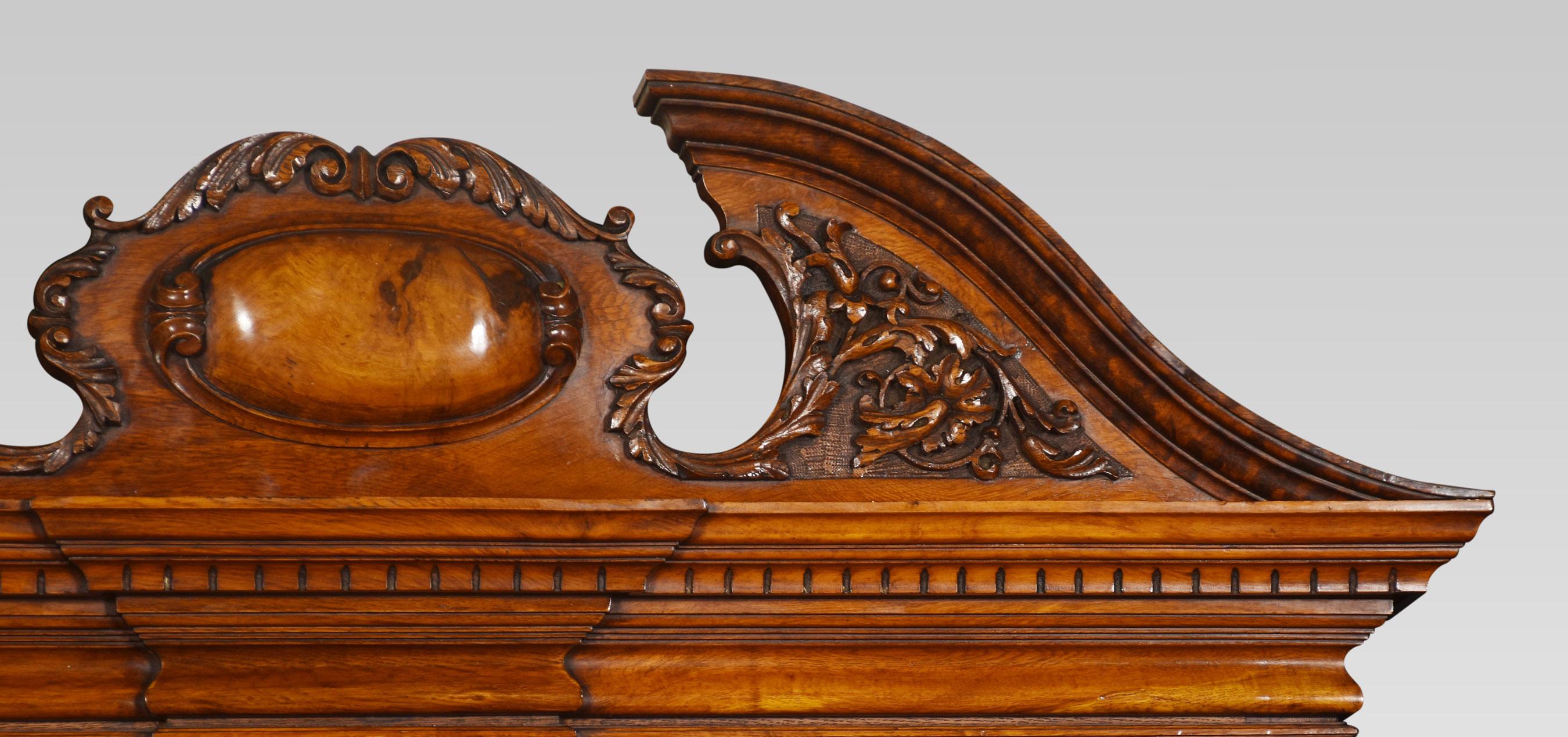 19th Century Carved Pollard Oak Overmantel Mirror For Sale