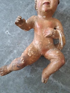Carved Putti 18th/19th C Original Polychrome