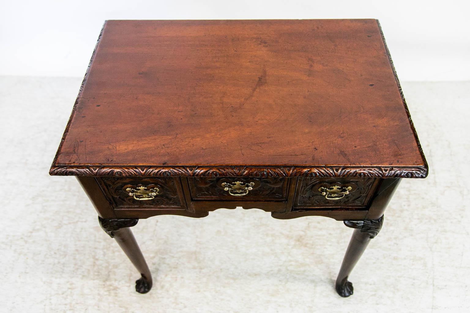 Hand-Carved Carved Queen Anne Lowboy