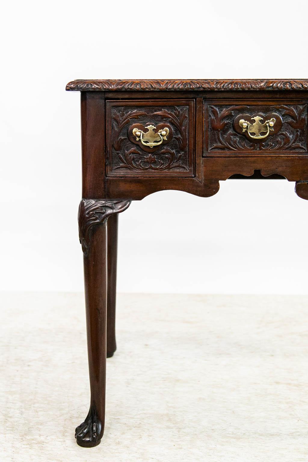 Mid-18th Century Carved Queen Anne Lowboy For Sale