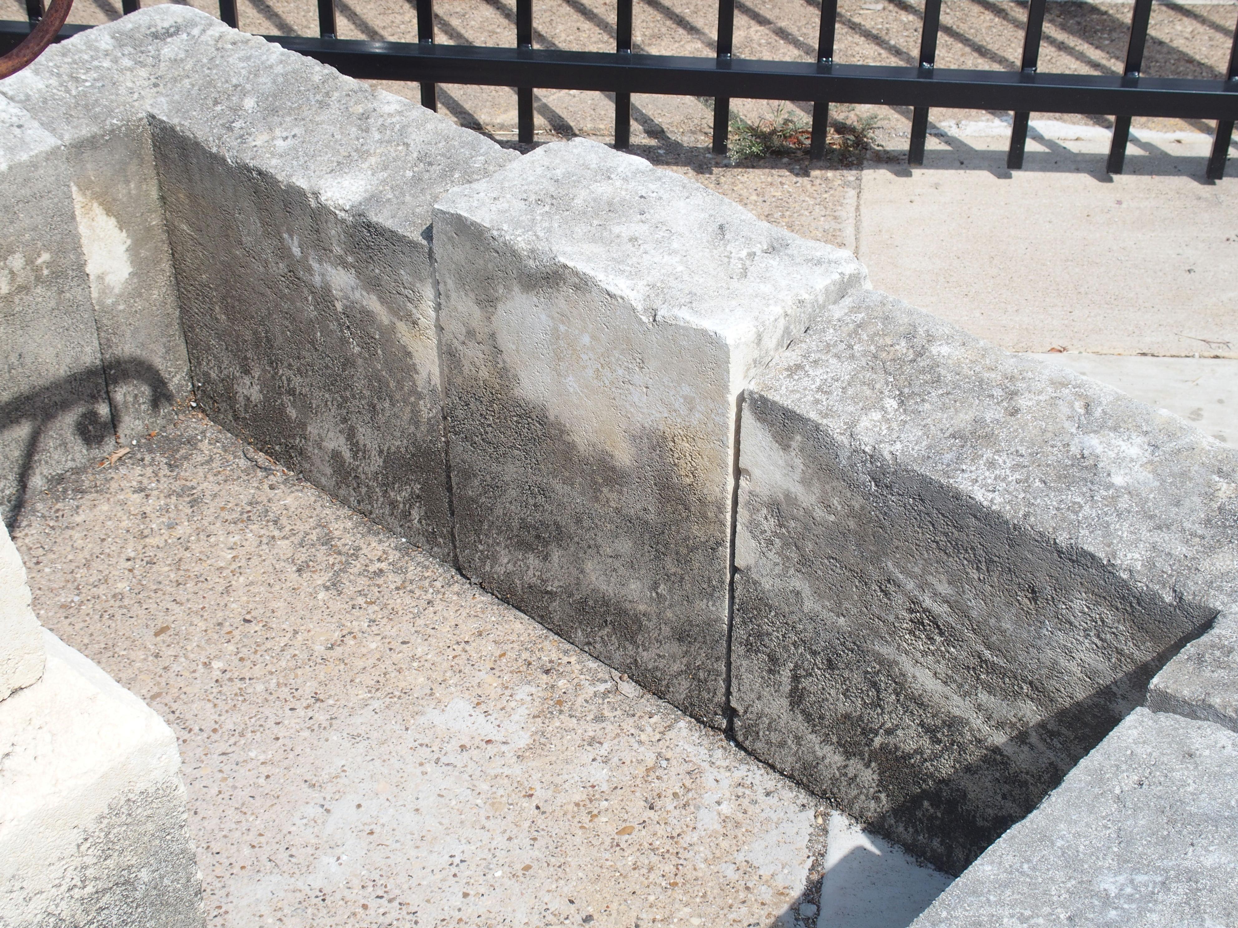 Carved Rectangular Limestone Center Fountain from Provence, France 1