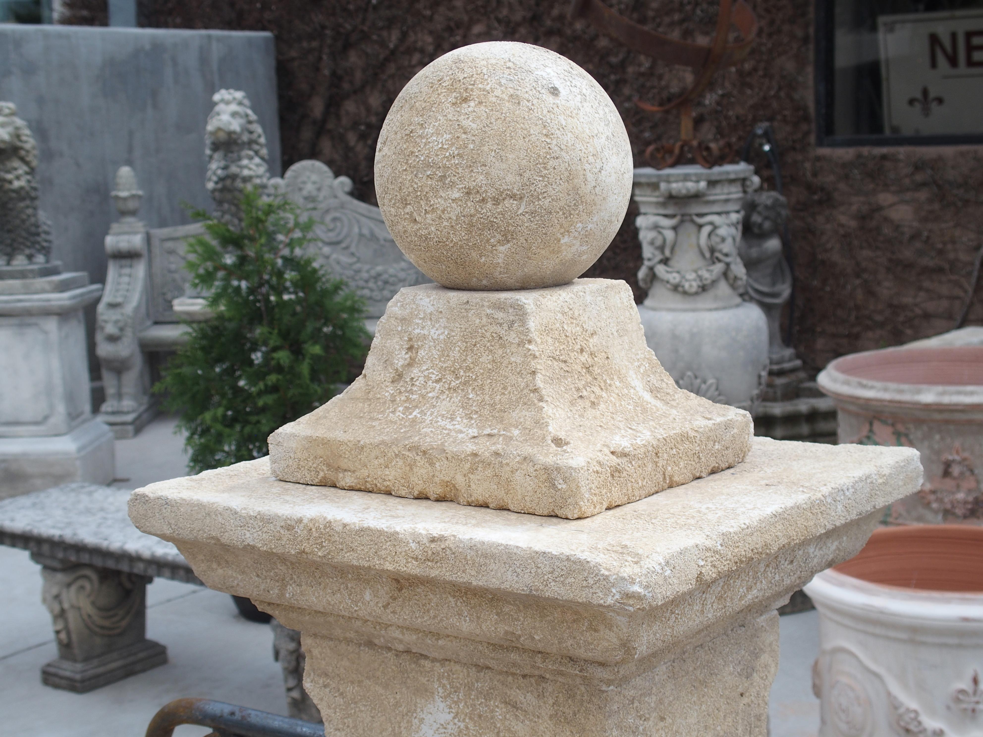 Contemporary Carved Rectangular Limestone Center Fountain from Provence, France