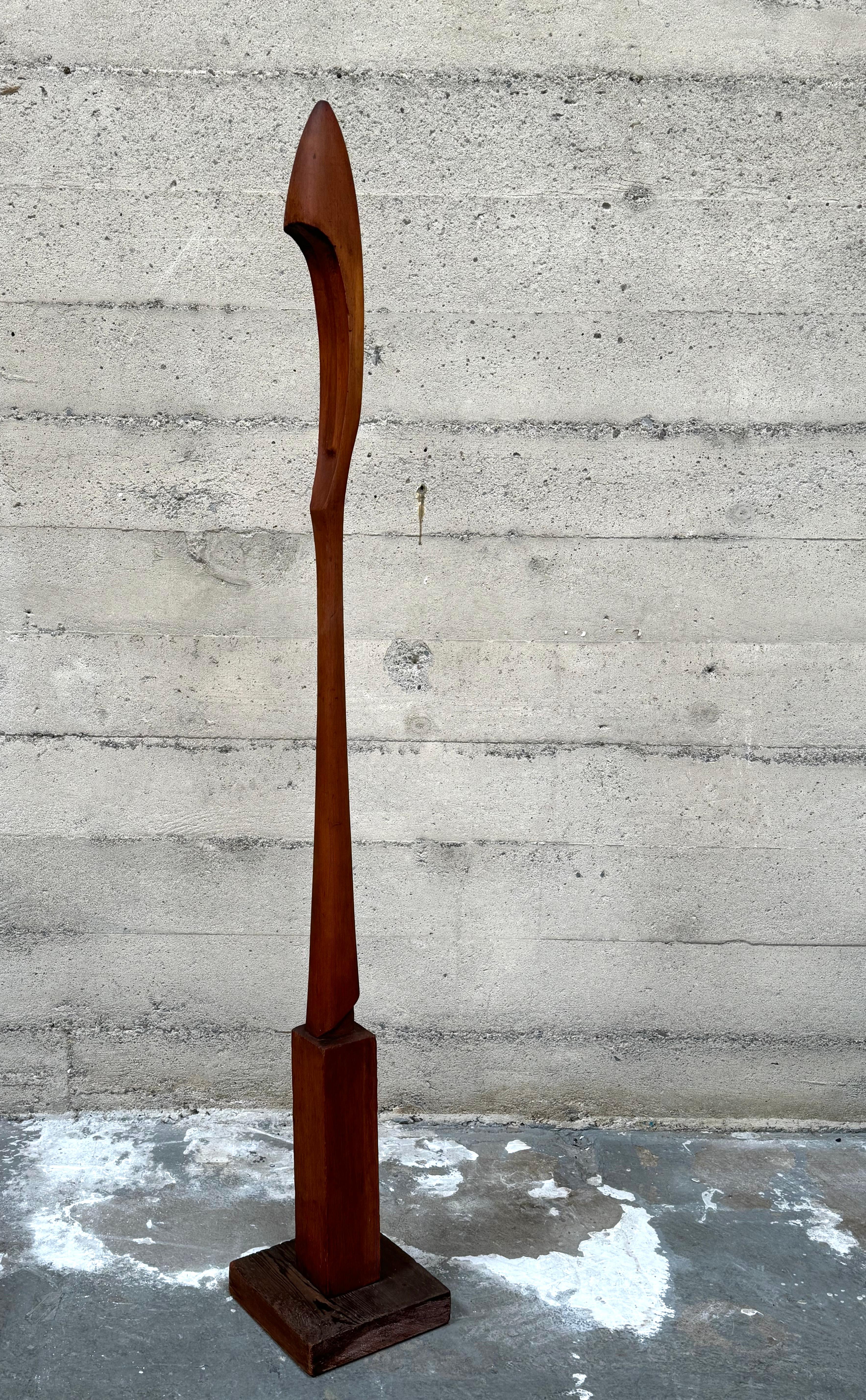 Organic Modern Carved Redwood Abstract Totem by Bay Area Artist Joseph John Hudner circa 1934 For Sale