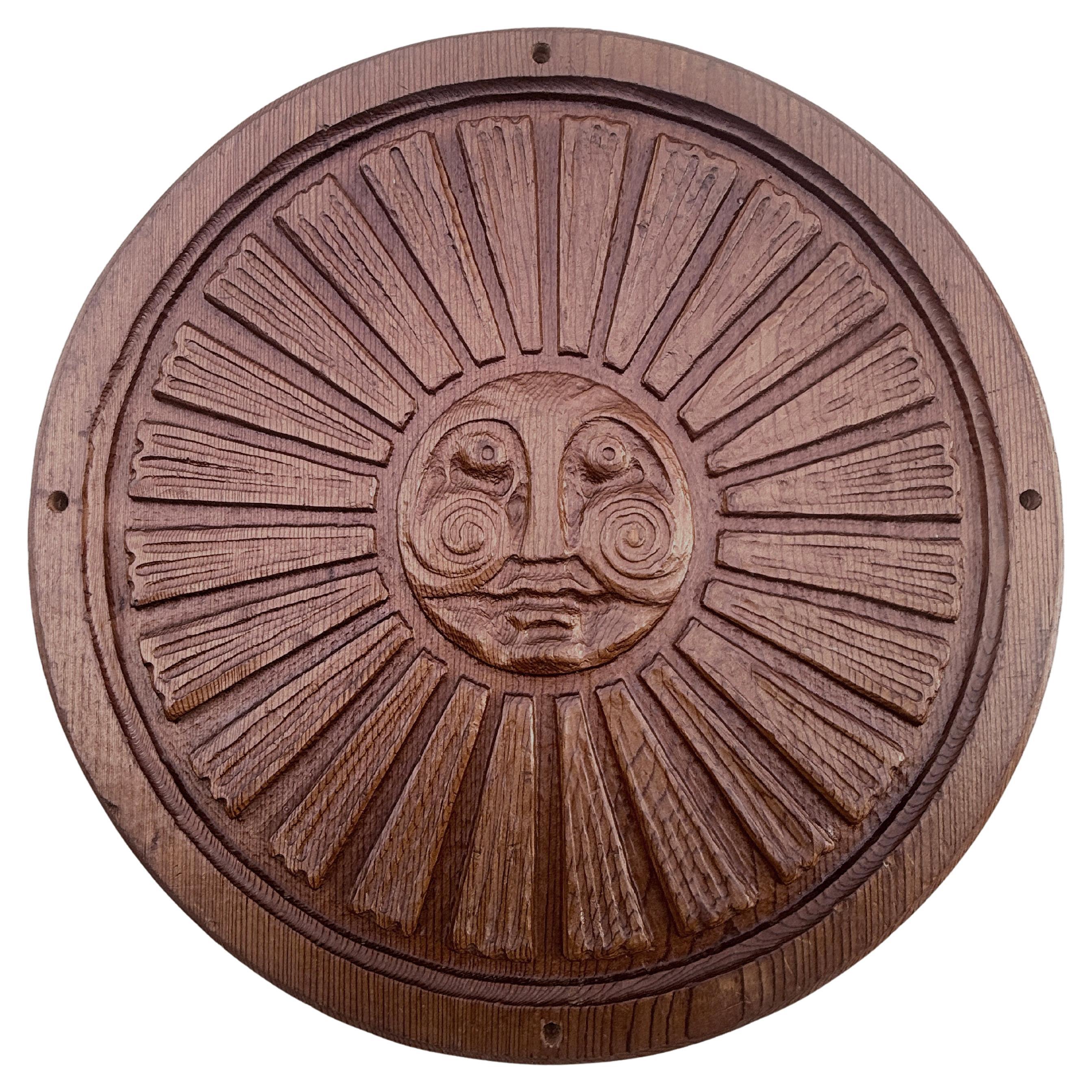 Carved Redwood Architectural Panel by Evelyn and Jerome Ackerman for Panelcarve For Sale