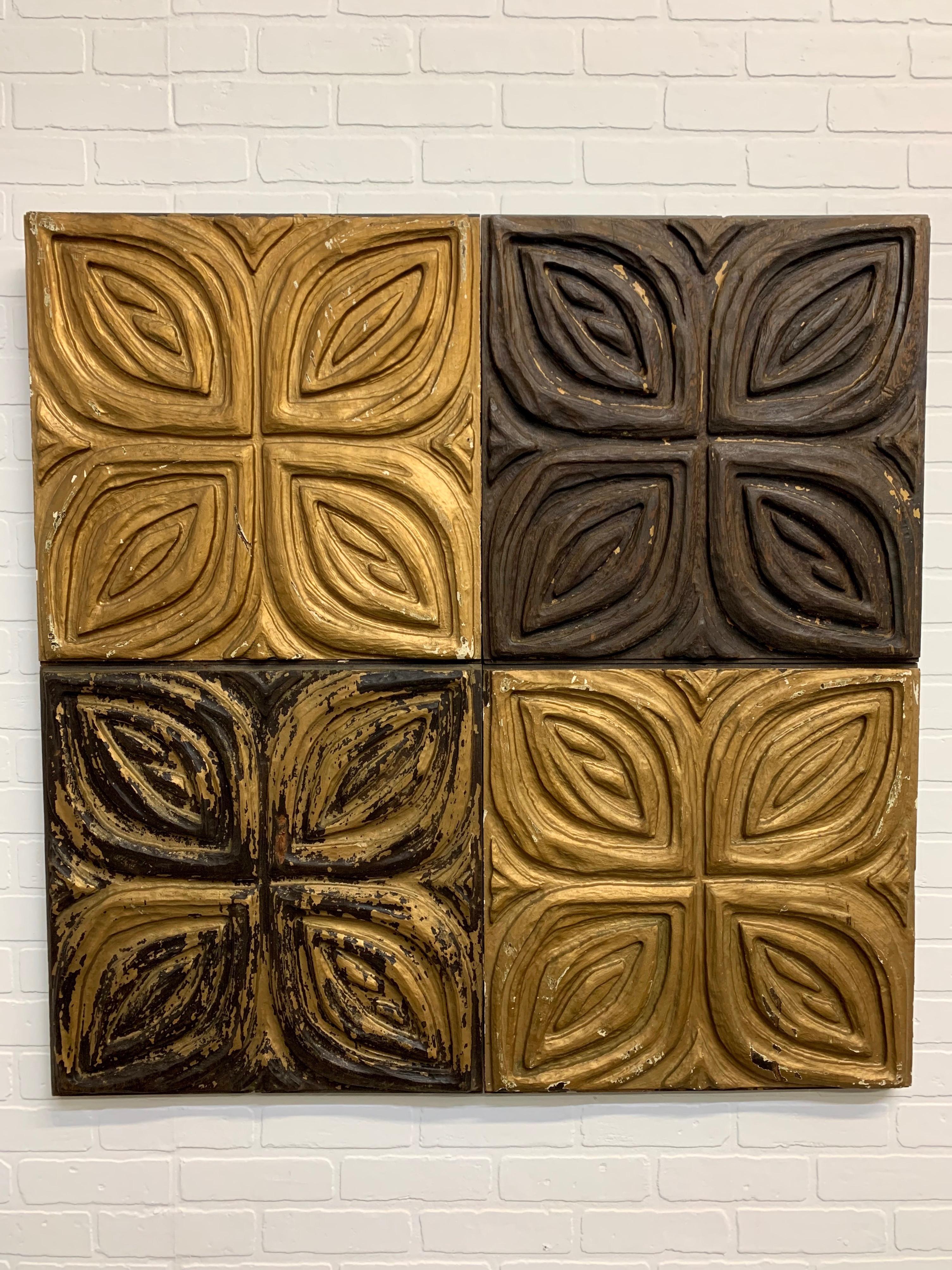 Mid-Century Modern Carved Redwood Wall Panel by Panelcarve