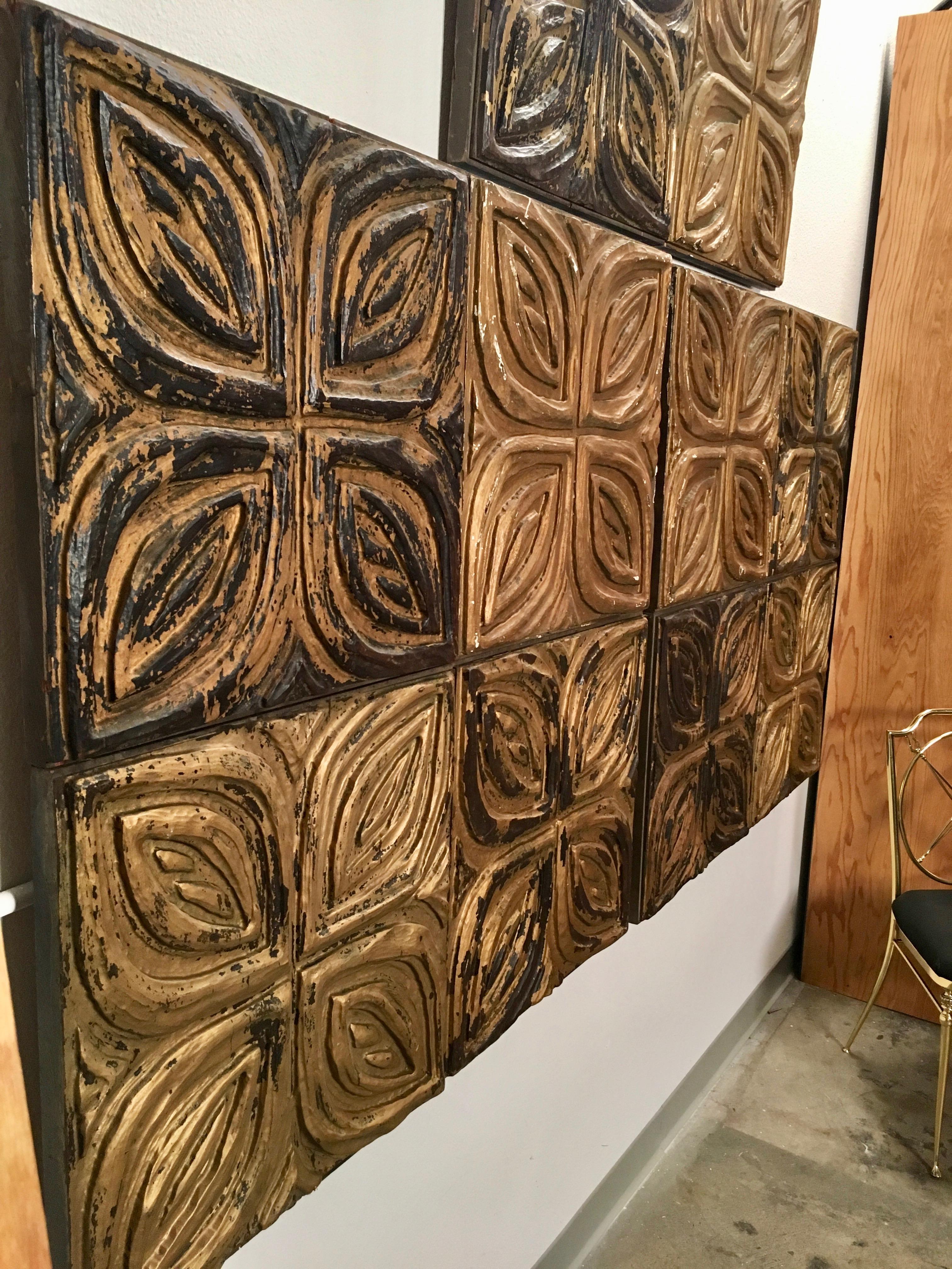 Wood Carved Redwood Wall Panels by Panelcarve