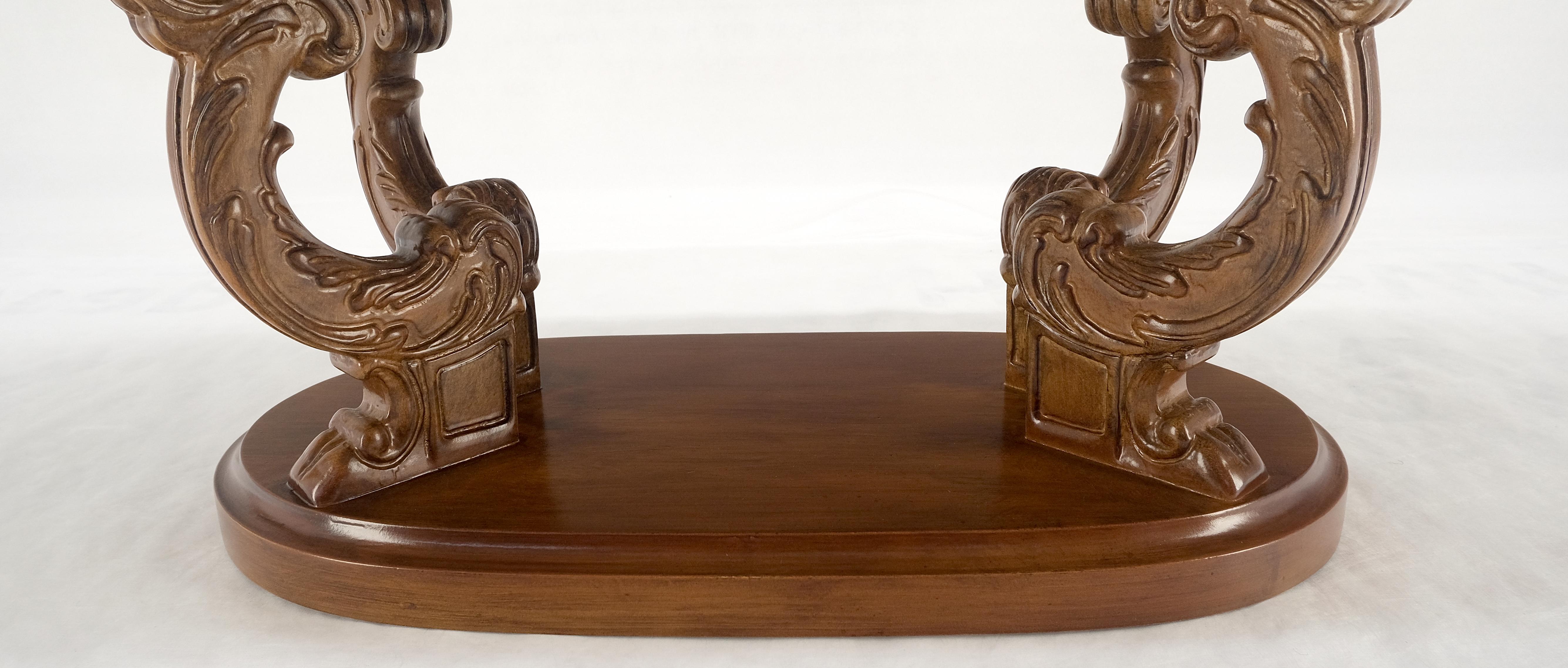 Laccato Caffè con piano in marmo ovale con base in noce intagliato in stile Regency c1960s MINT! in vendita