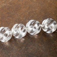 Carved Rock Crystal Necklace with Diamond Clasp