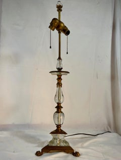 Carved Rock Crystal Quartz Bronze Mounted Table Lamp