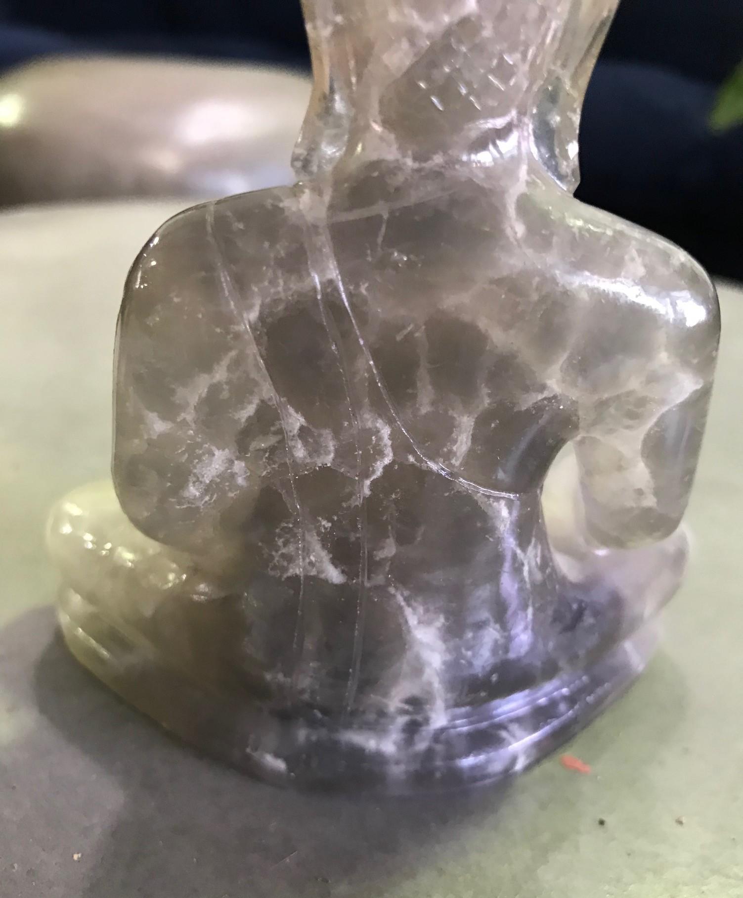 Carved Rock Crystal Seated Buddha Sculpture 4