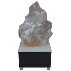 Fiamma di quarzo rosa intagliata