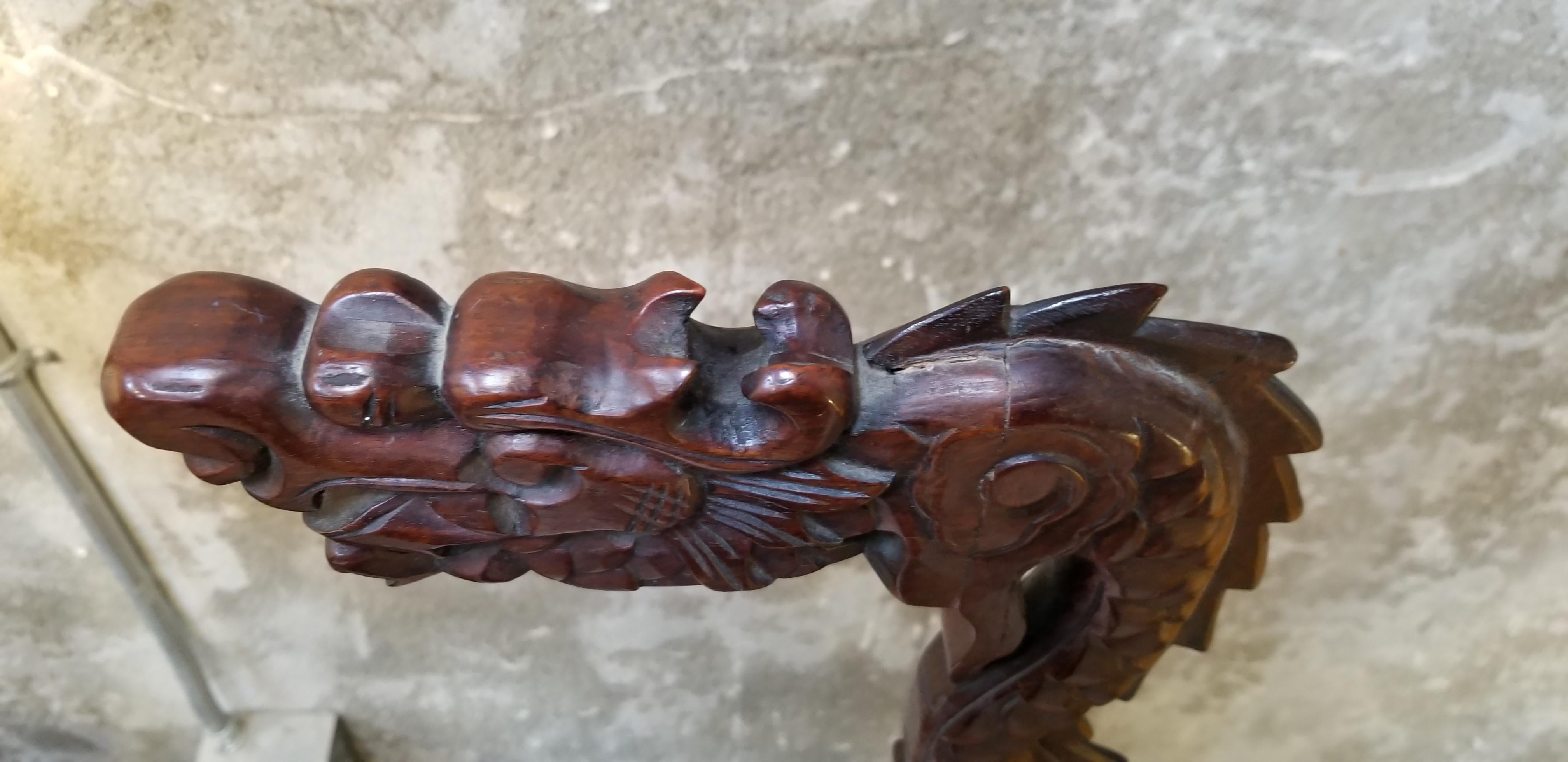 Carved Rosewood Chinese Lantern Base For Sale 1