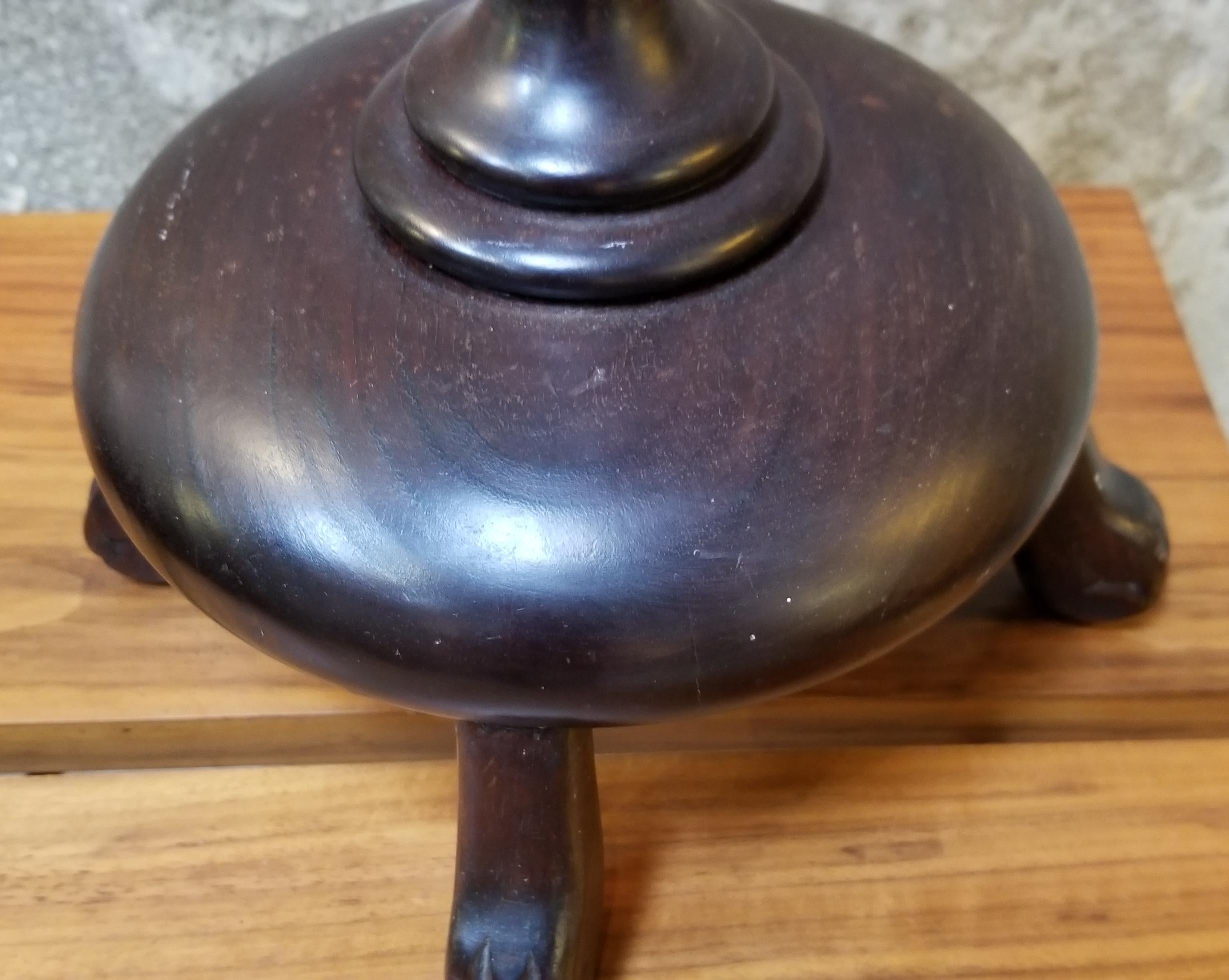 Carved Rosewood Chinese Lantern Base For Sale 3