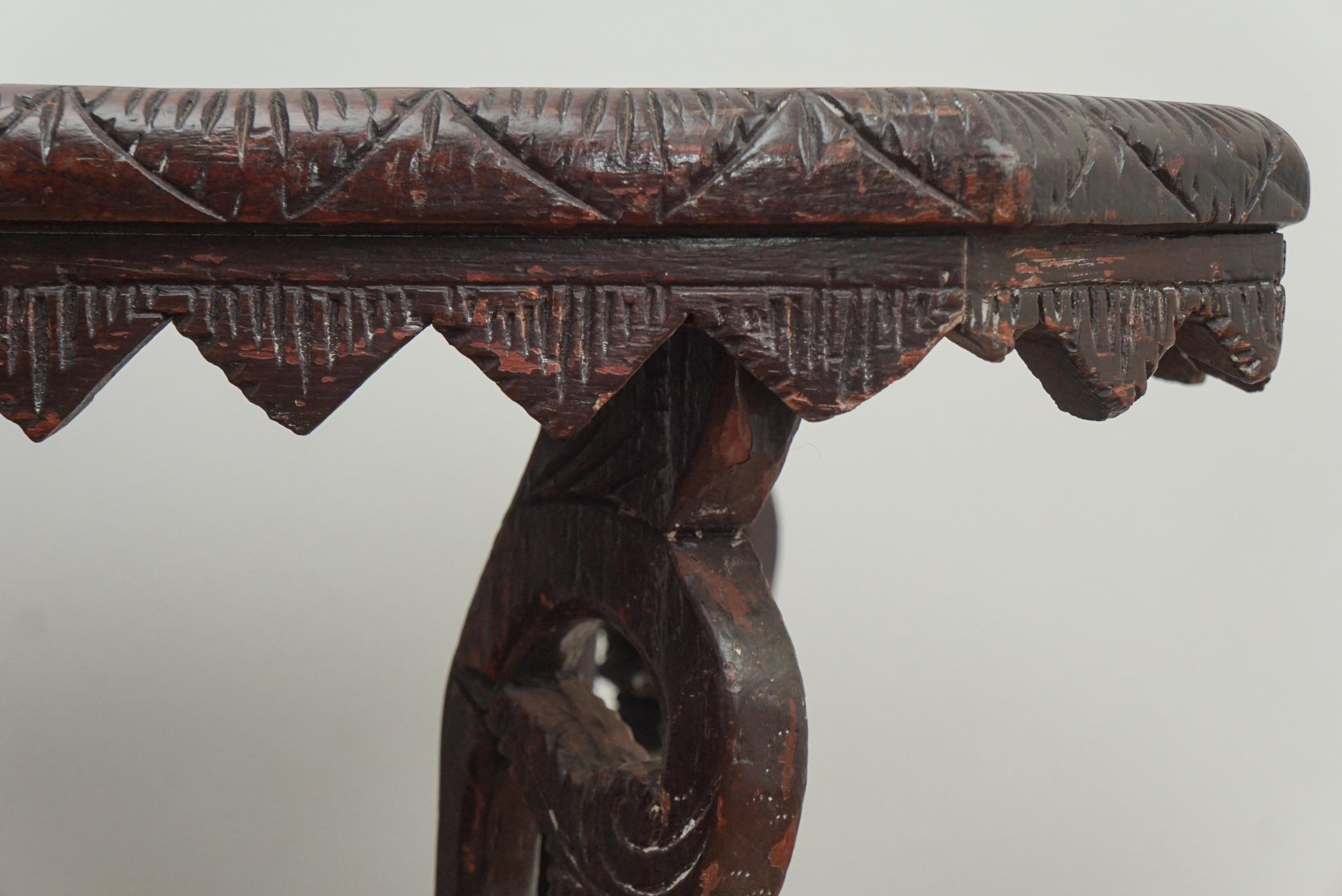 19th Century Carved Rosewood Yala Table