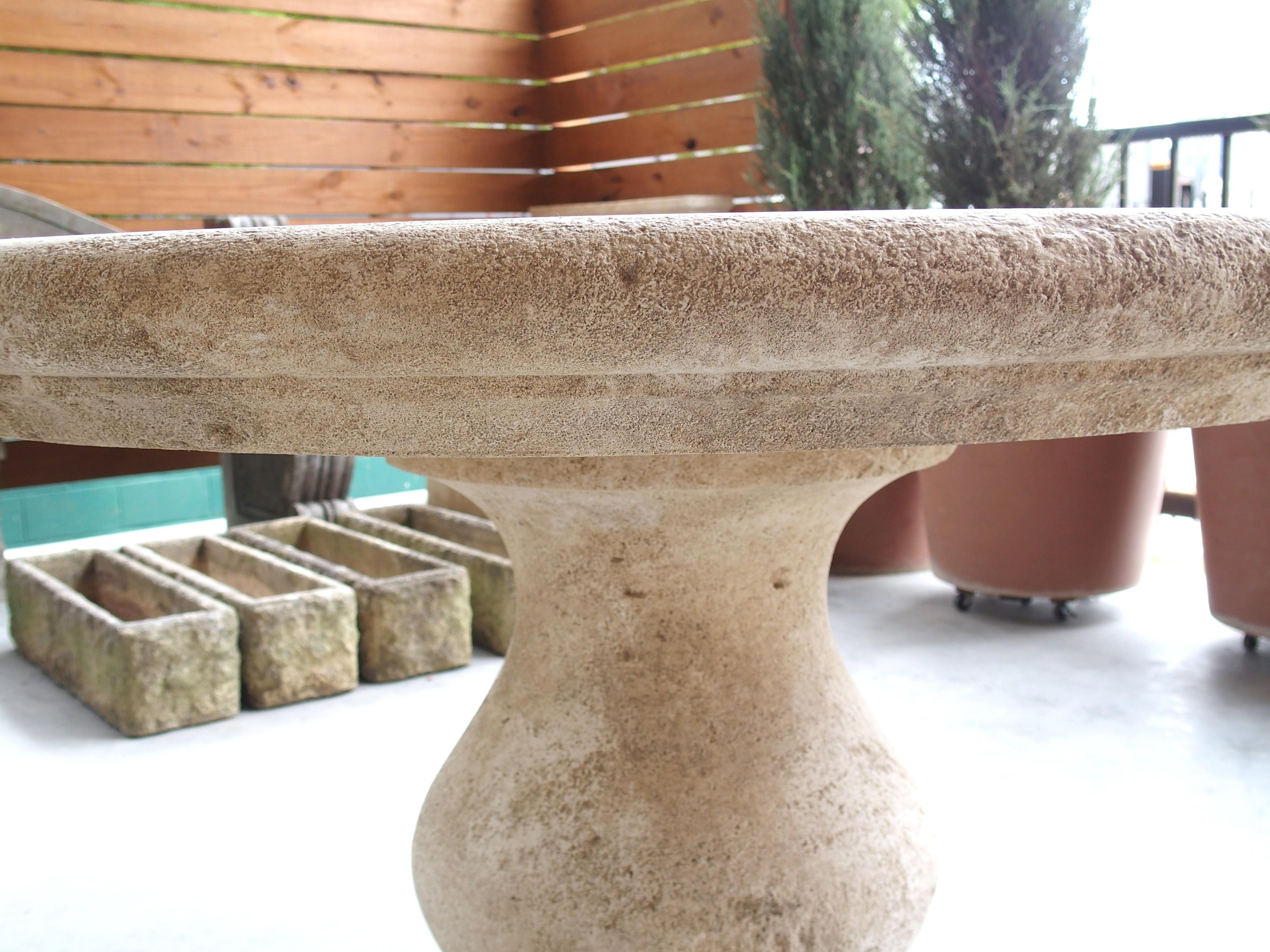 Carved Round Limestone Baluster Table from Provence, France For Sale 3