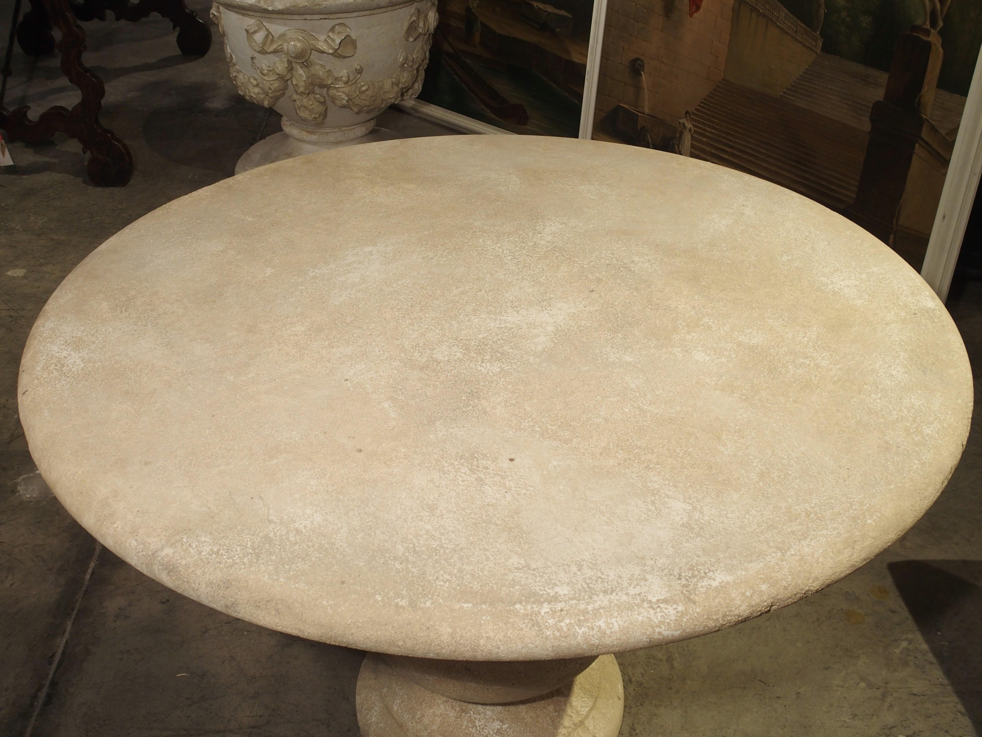 Carved Round Limestone Table from Provence, France at 1stDibs