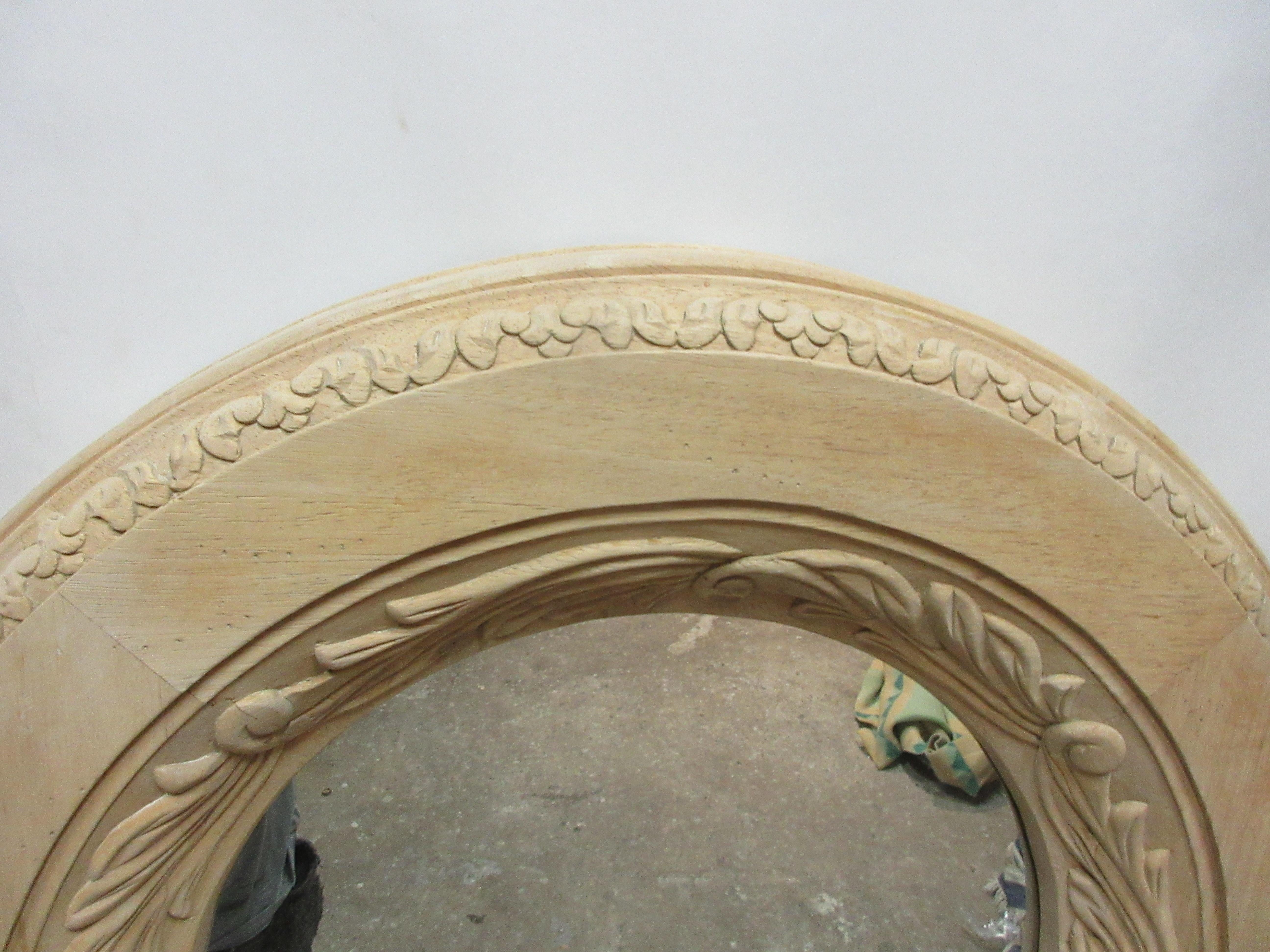 Other Carved Round Wall Mirror For Sale