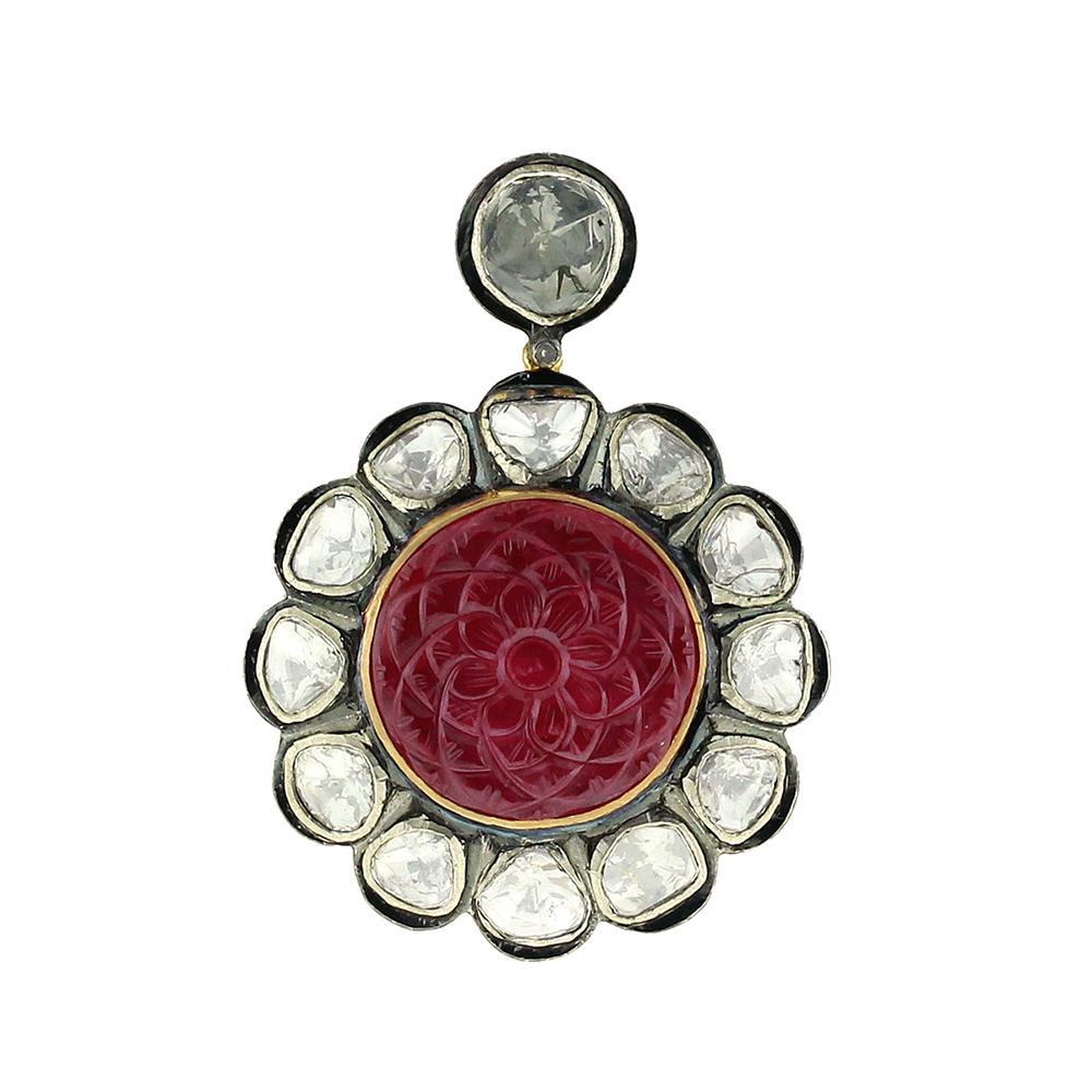 carved ruby pendant