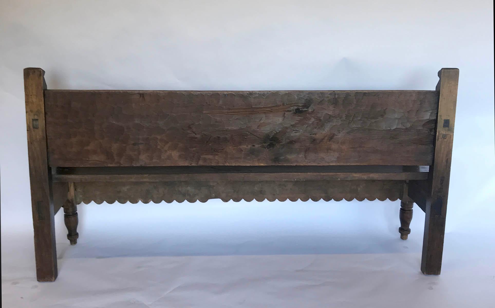 Carved Rustic Guatemalan Bench 2