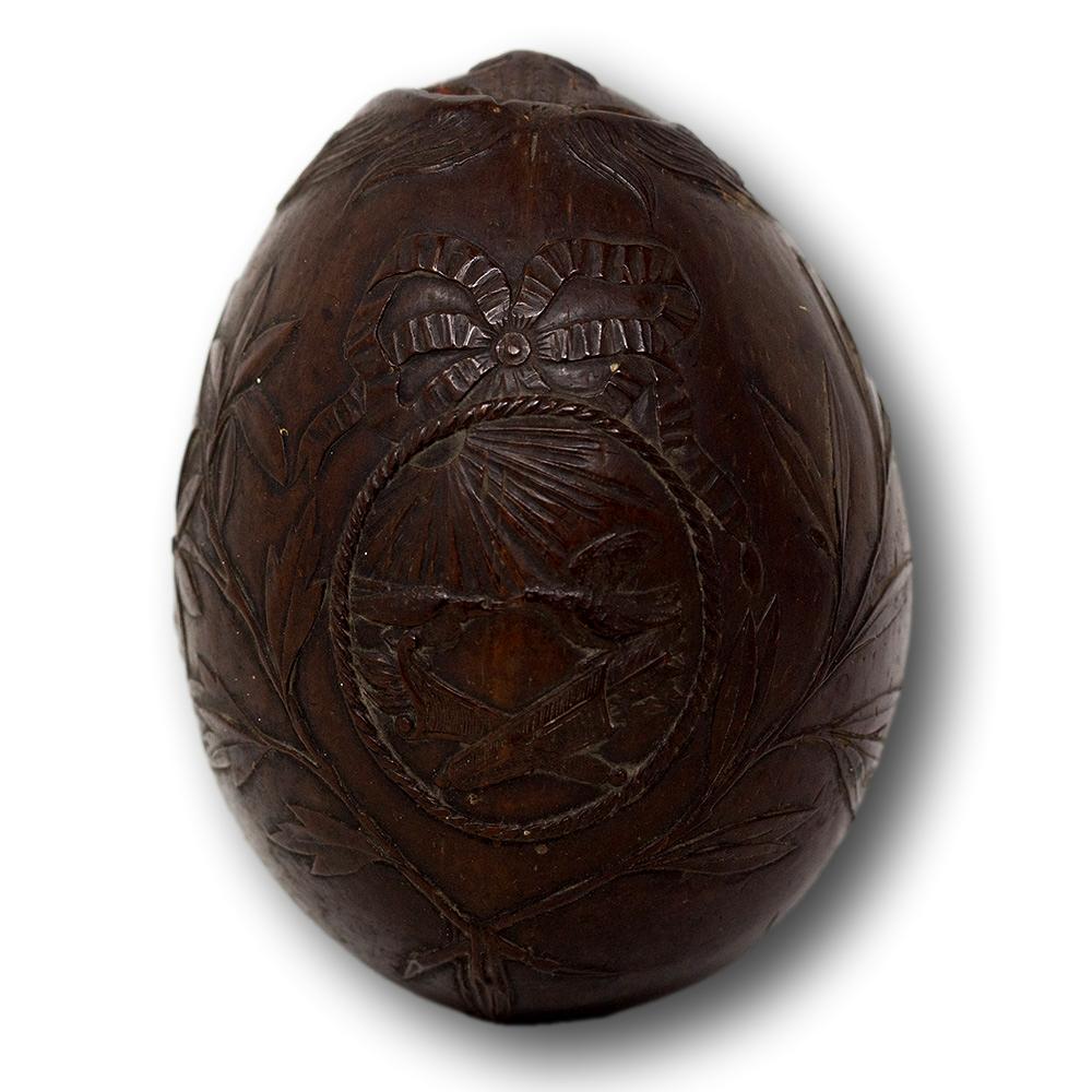 George III Carved Sailor Bug Bear Powder Flask