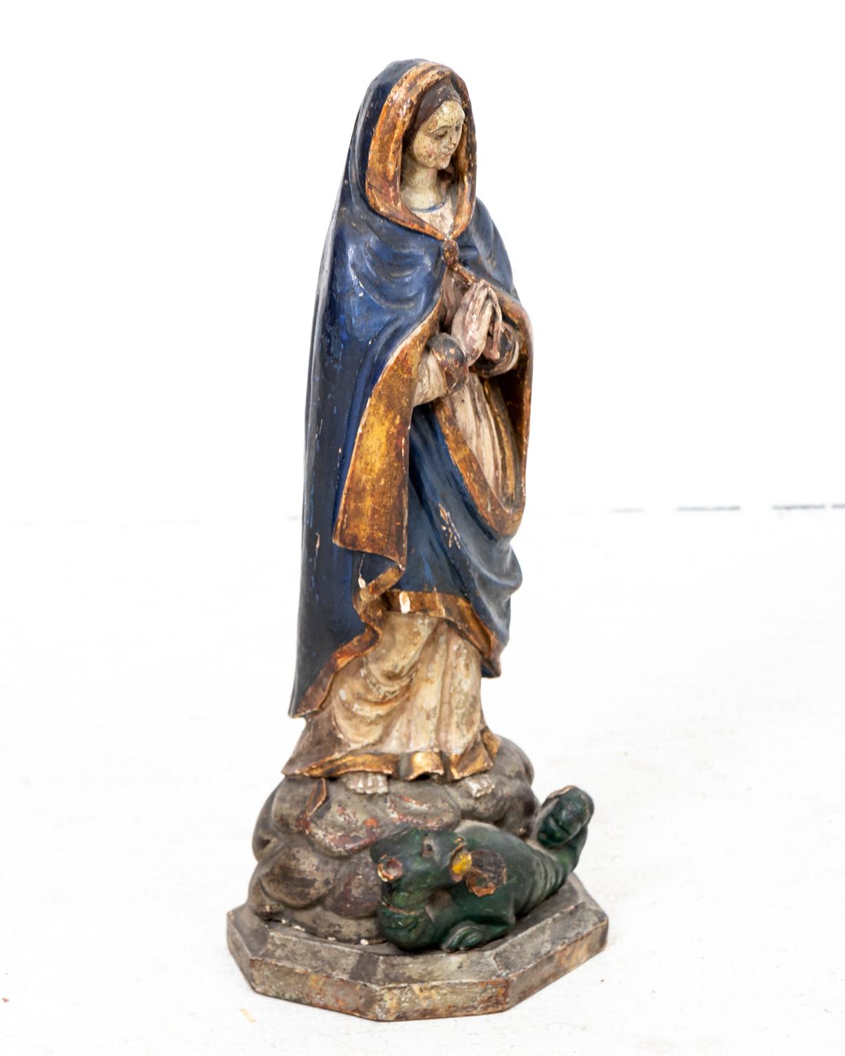 Carved Saint Margaret of Antioch Statue For Sale at 1stDibs | st ...